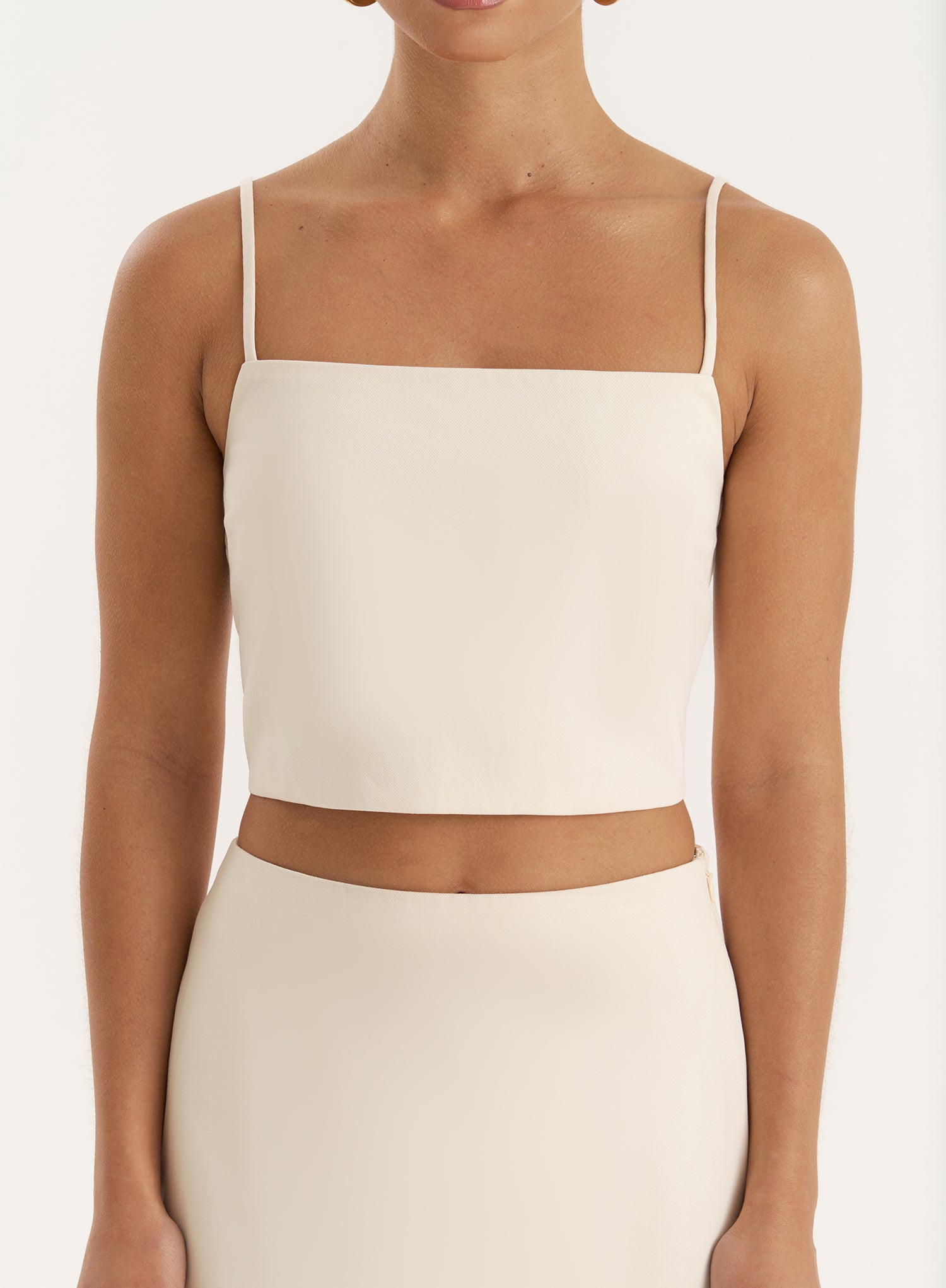 Cream Cami Crop Top- Lucian