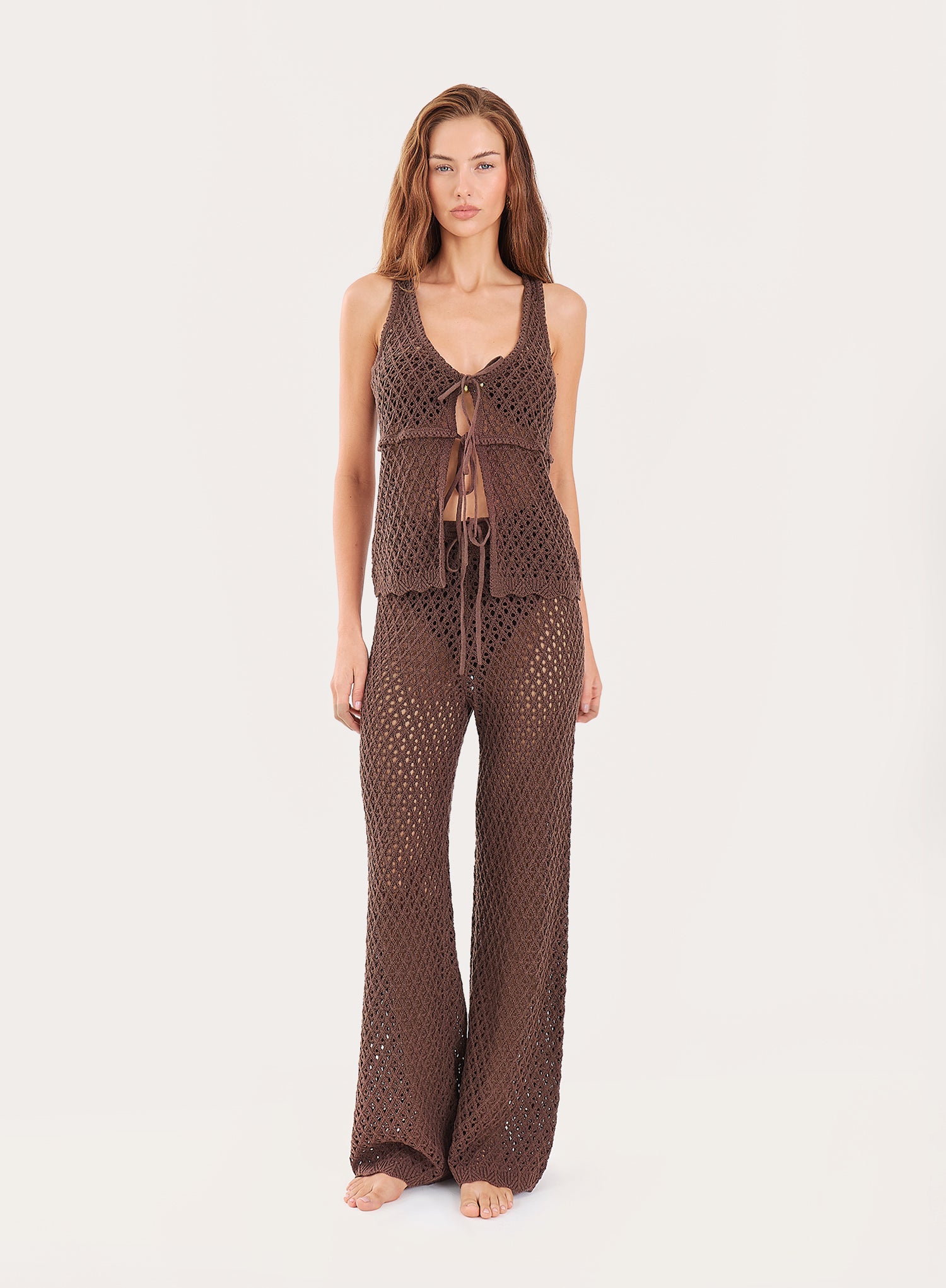 Chocolate Crochet Trousers