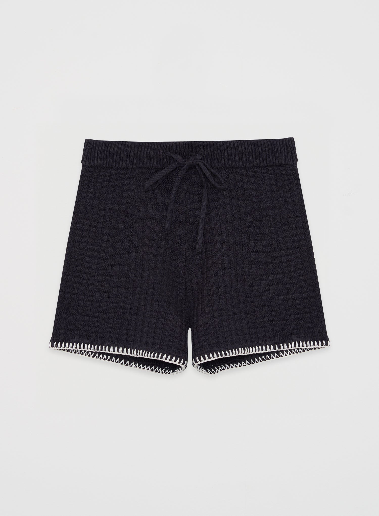 Navy Contrast Stitch Short- Juliette