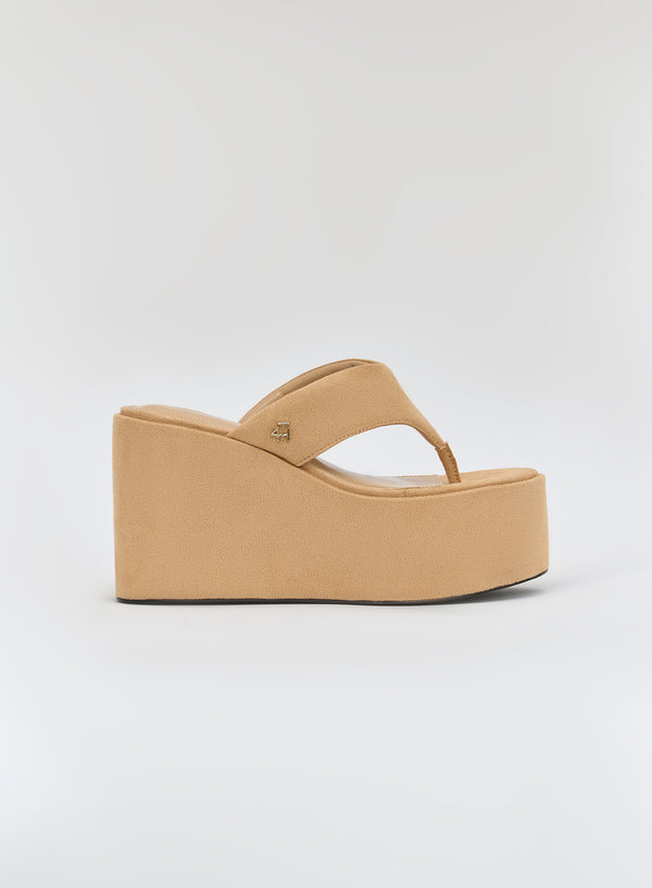Tan Suede Chunky Platform Sandal- Melissa