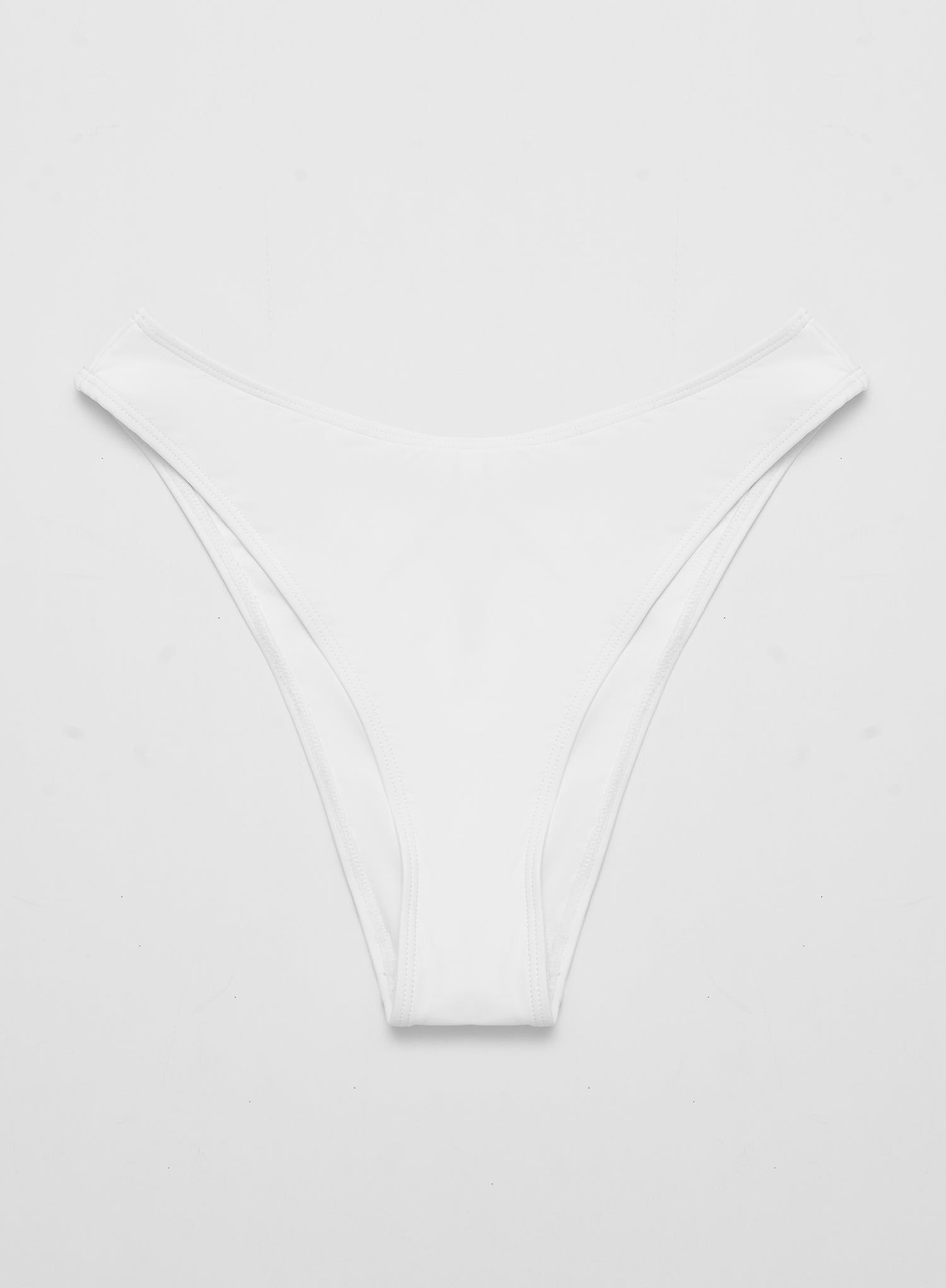 White High Leg Bikini Bottom- Bambou