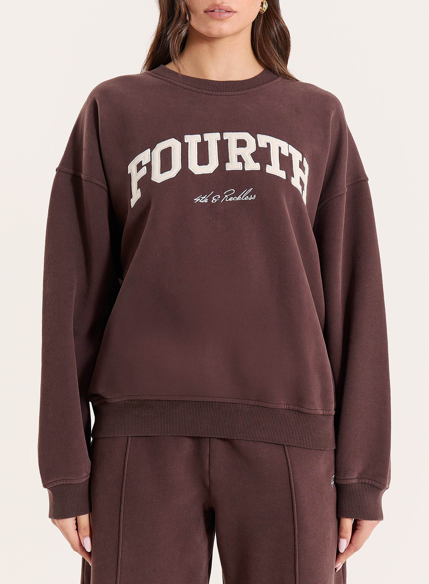 Chocolate Fourth Branded Oversized Sweatshirt