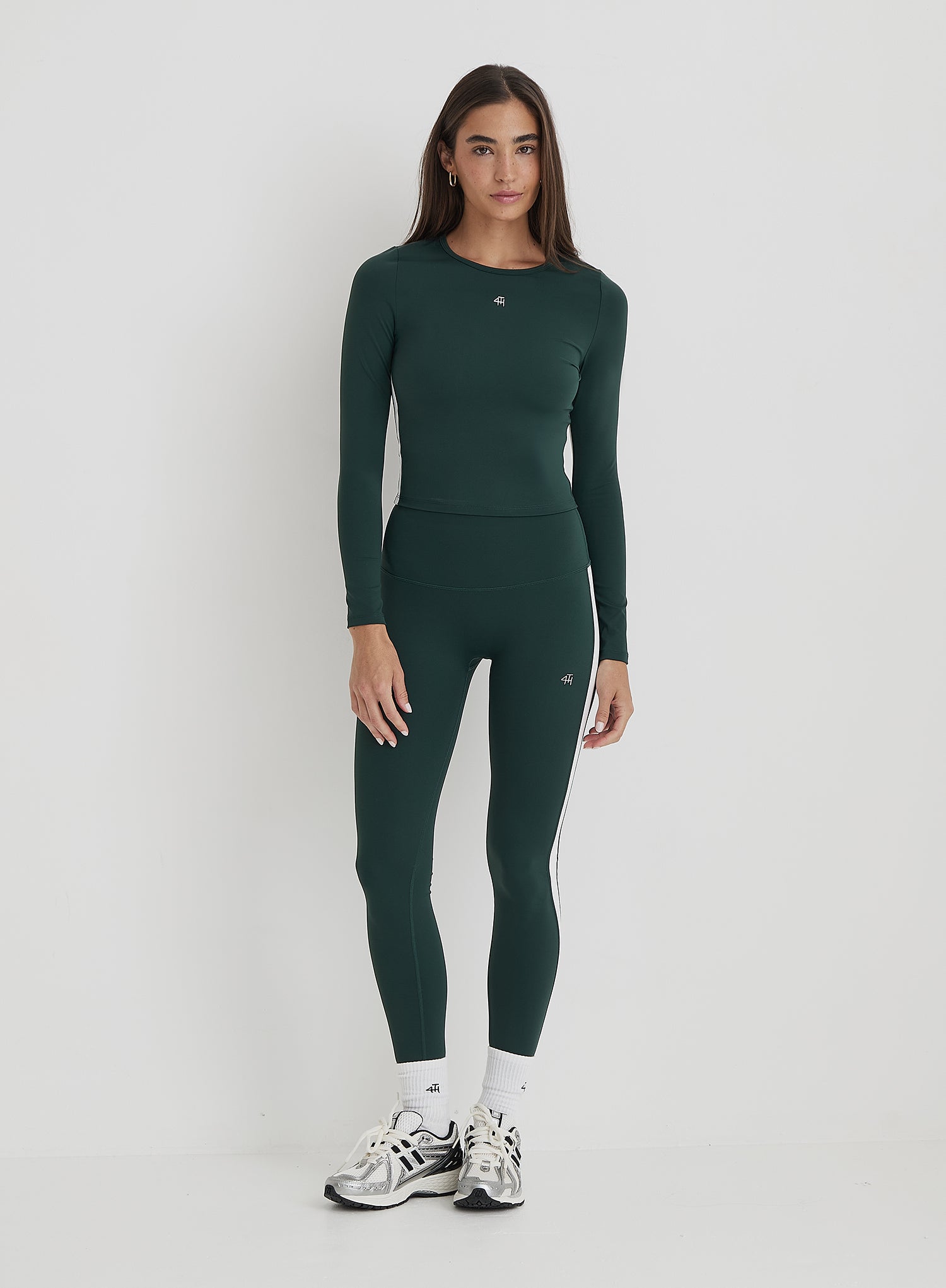 Green 4th Branded Long Sleeve Active Top- Abby