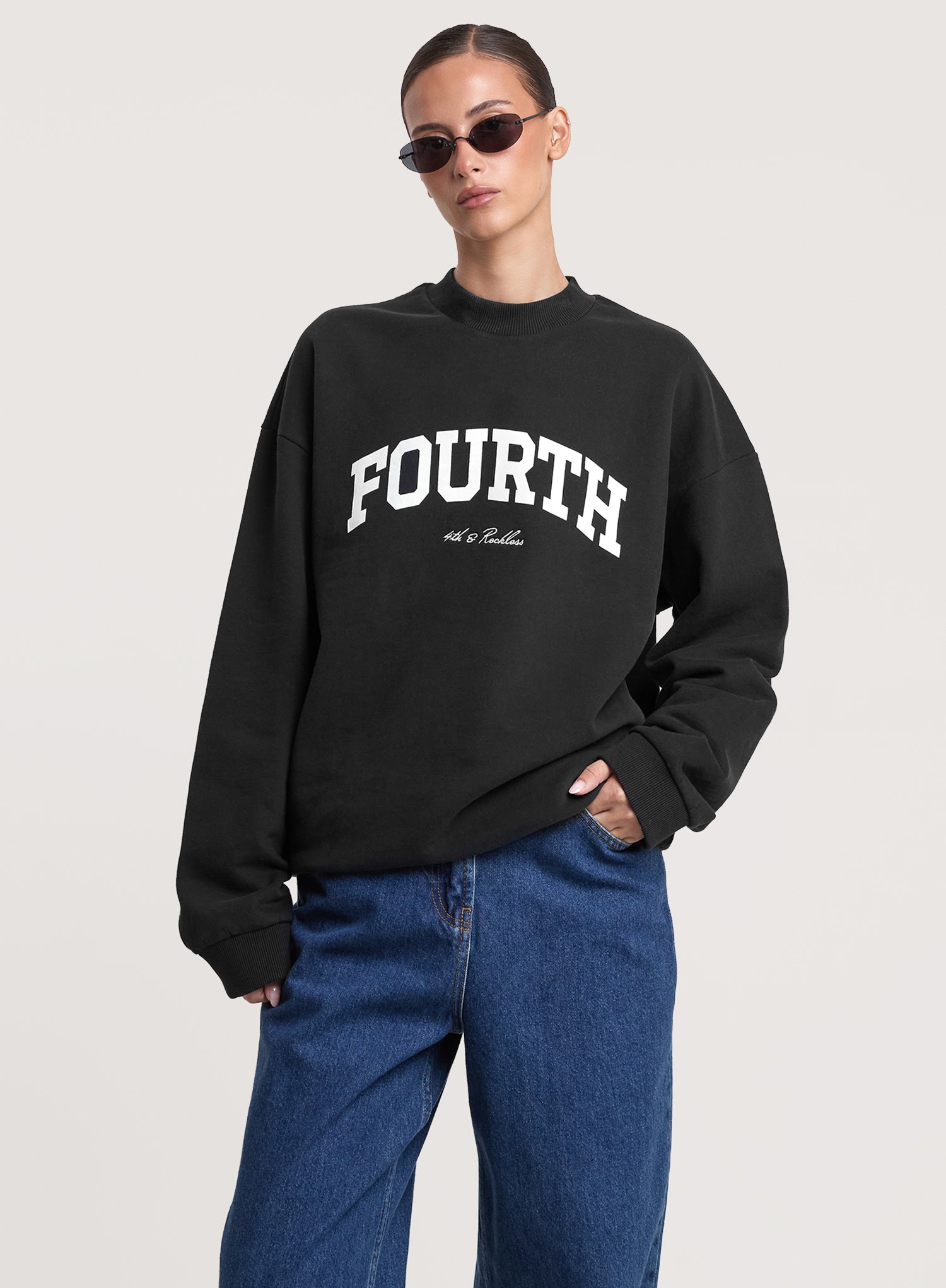 Black Printed Fourth Branded Sweatshirt