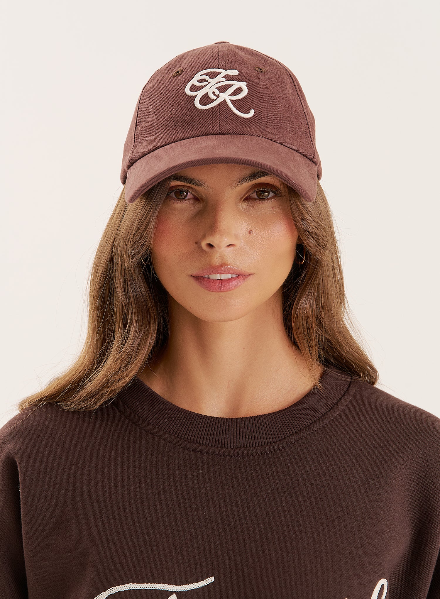 Brown Embroidered Logo Cap