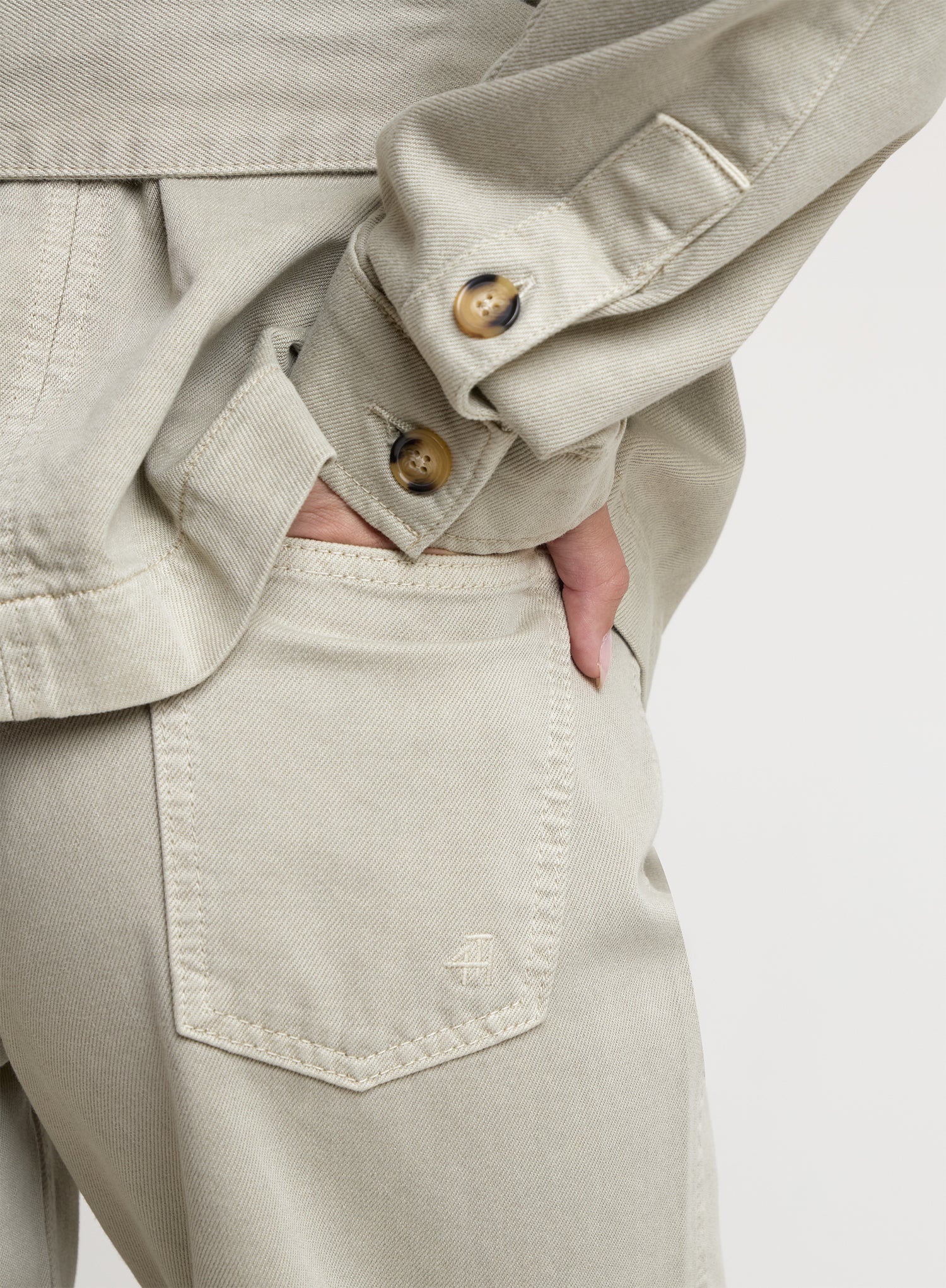 Washed Green Barrel Leg Denim Jeans