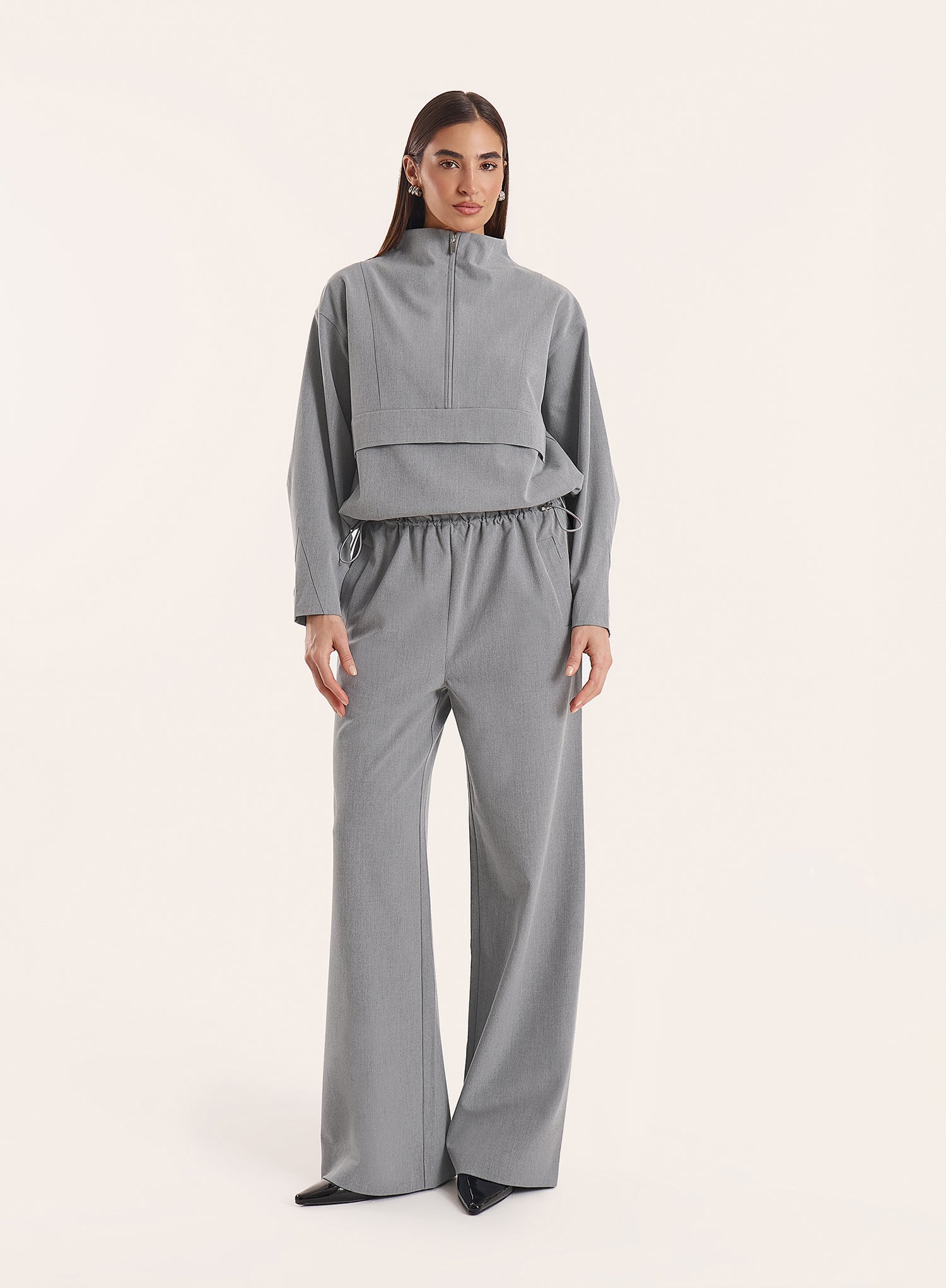 Grey Toggle Waist Trousers