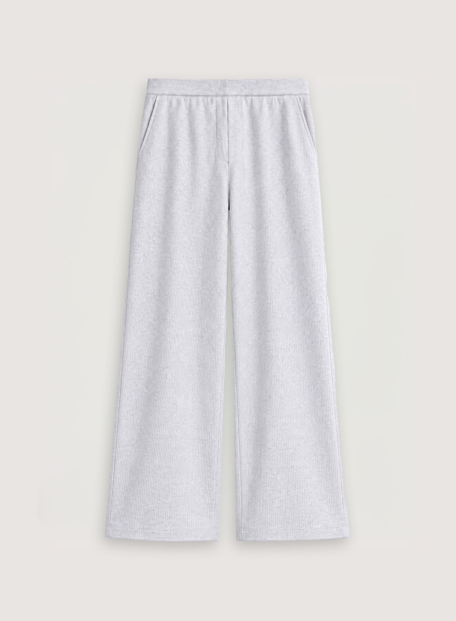 Grey Ribbed Elasticated Waist Trousers