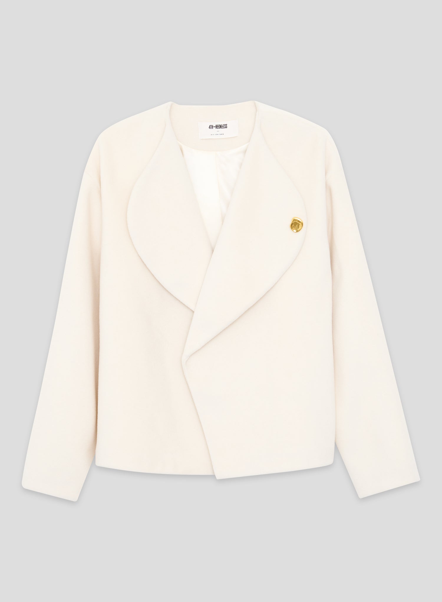 Cream Oversized Lapel Jacket- Shelly