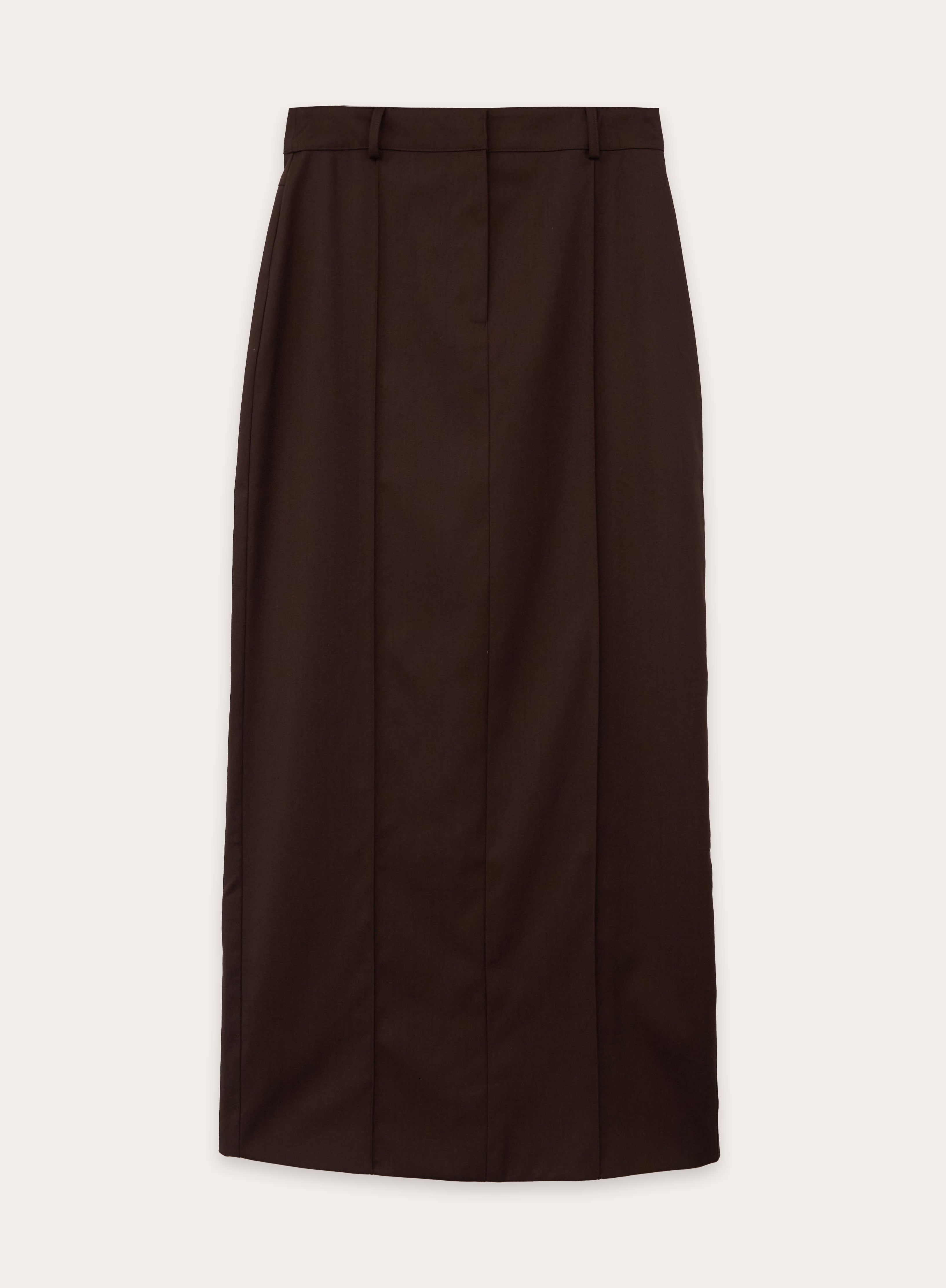 Chocolate Tailored Maxi Skirt