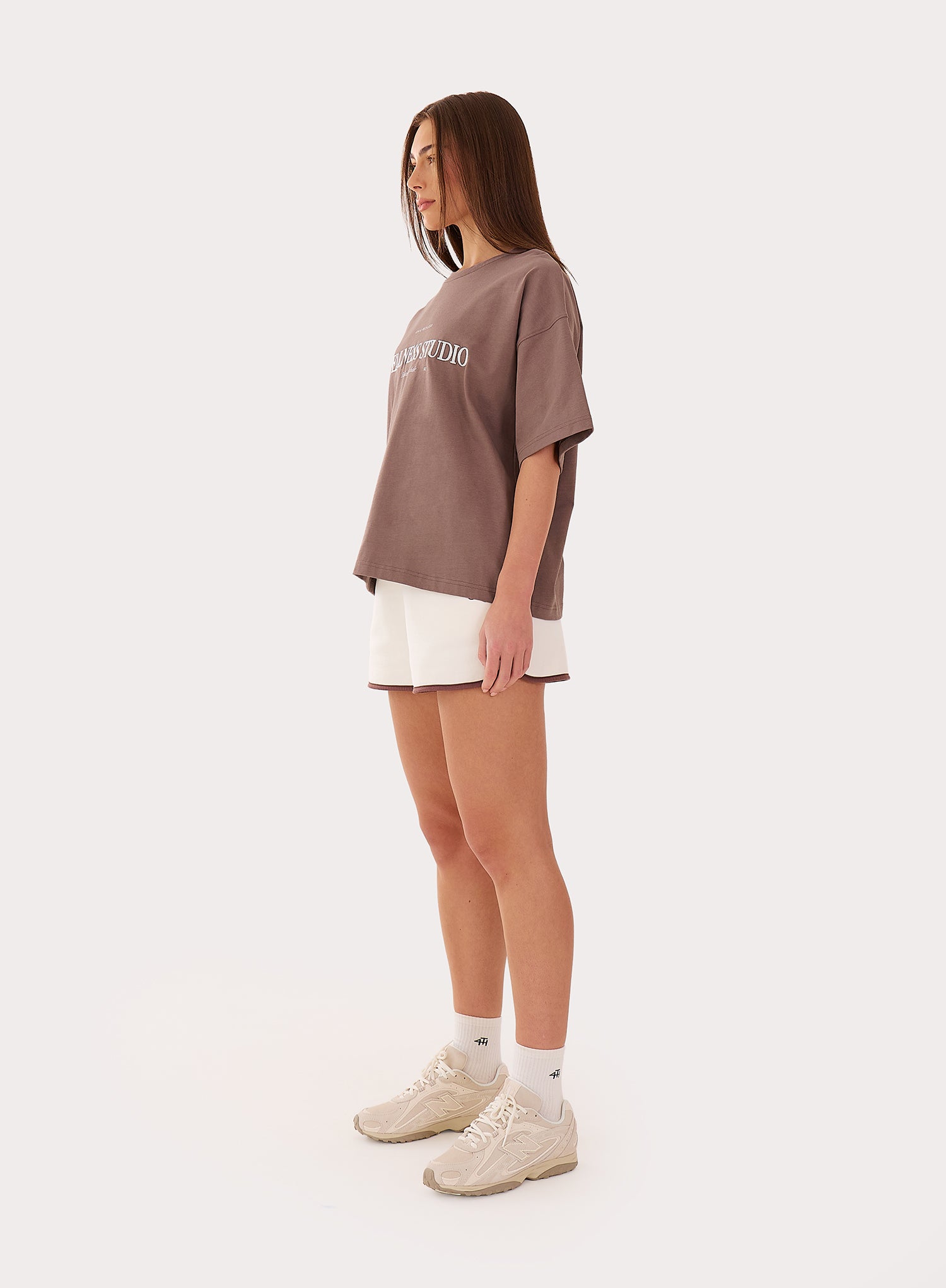 Brown Wellness Slogan Cotton Oversized T-Shirt