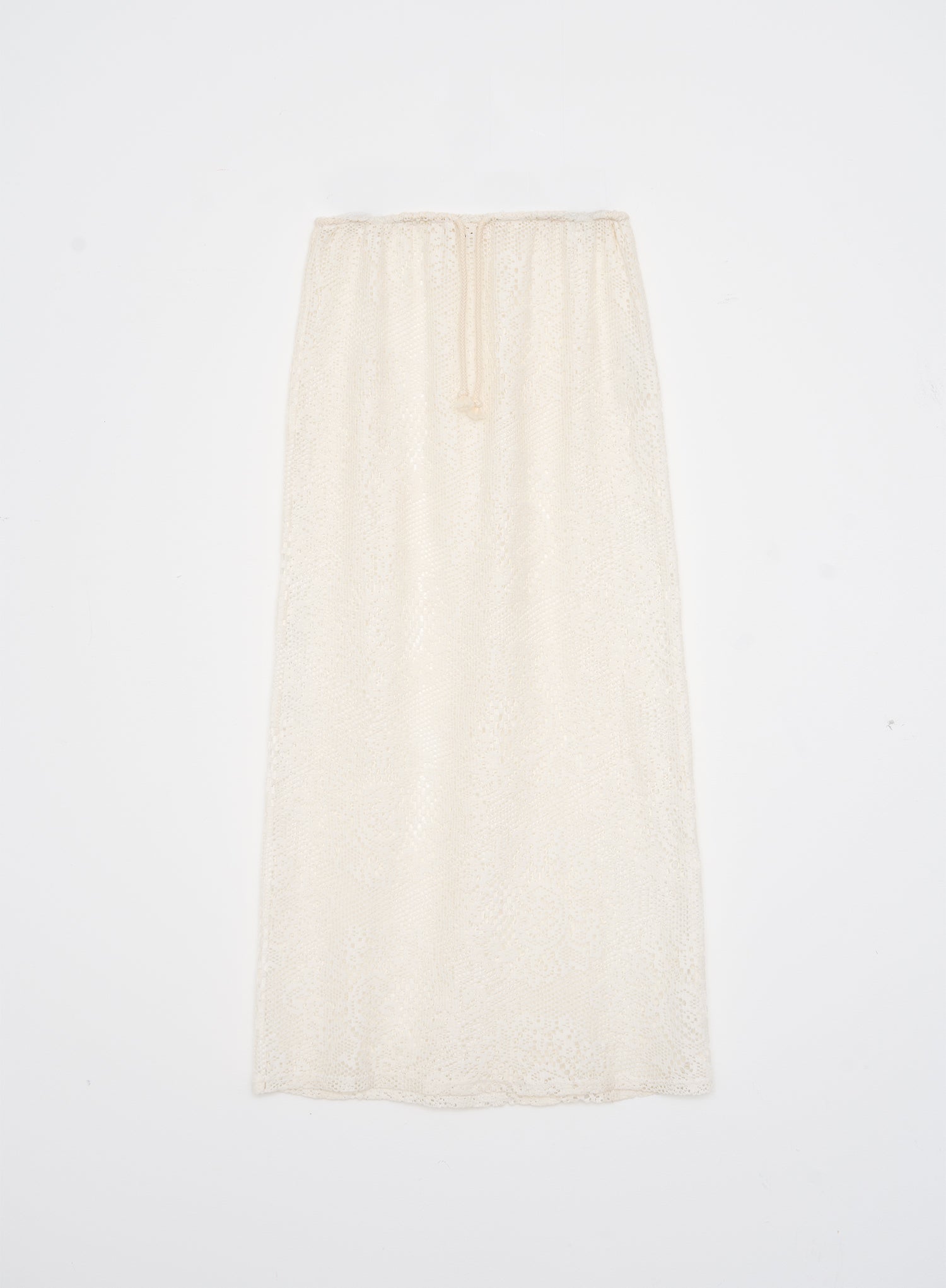 Off White Crochet Maxi Skirt- Rose