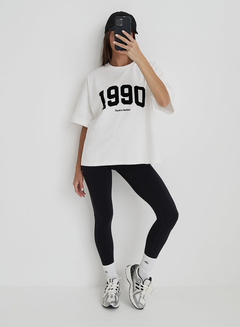 Oatmeal 1990 Slogan Oversized T-Shirt- Oran