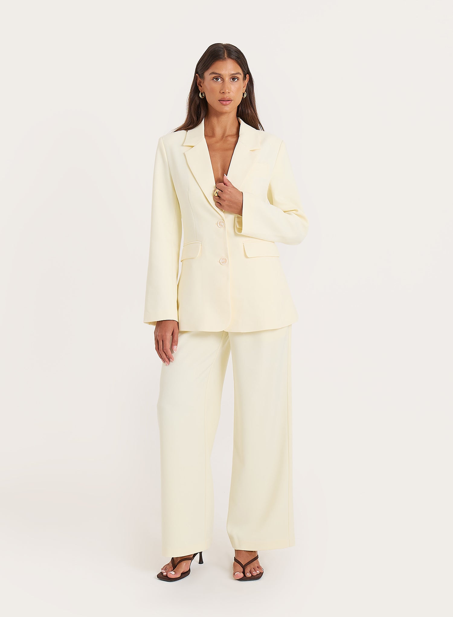 Yellow Tailored Straight Leg Trouser