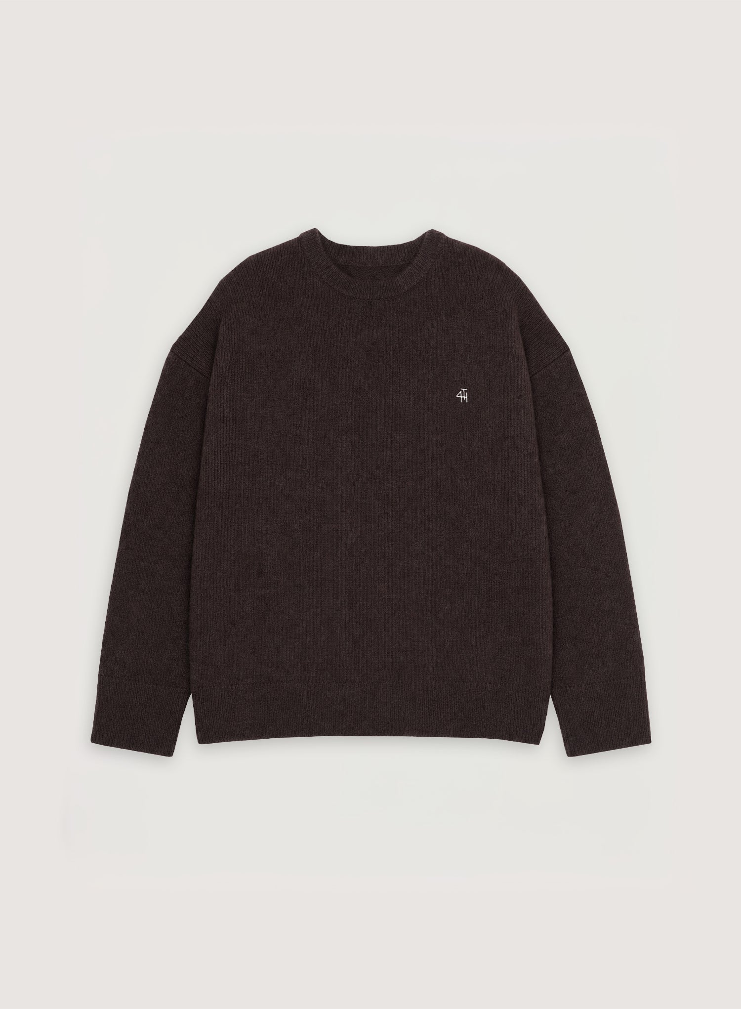 Chocolate Knitted Slogan Back Jumper