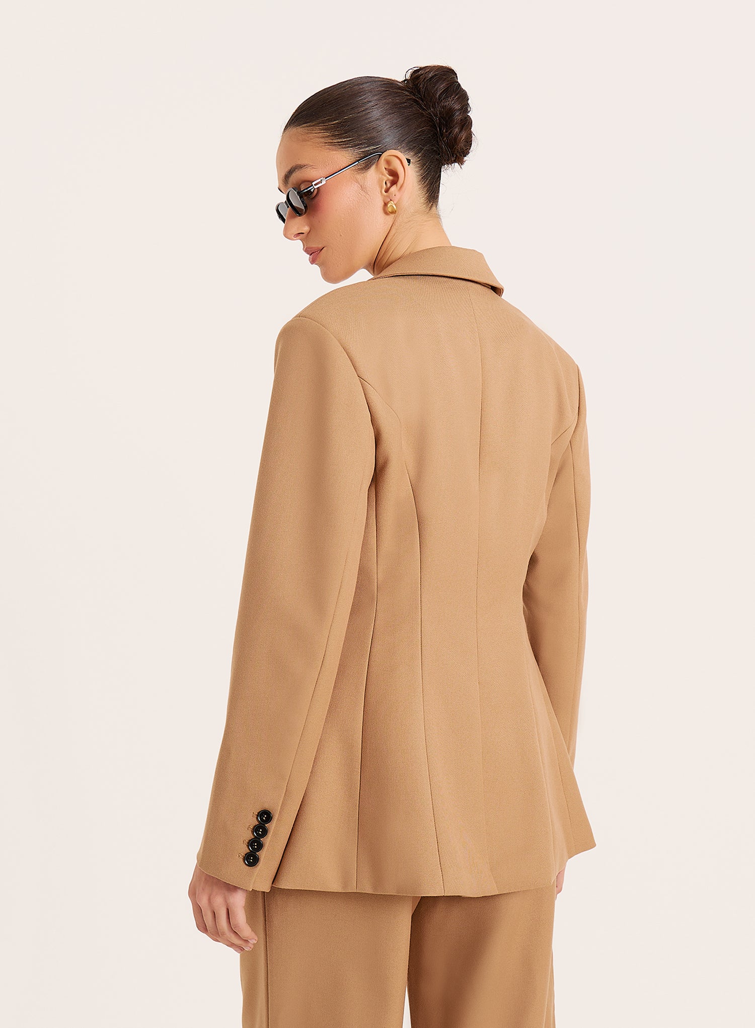 Camel Single Breasted Tailored Blazer