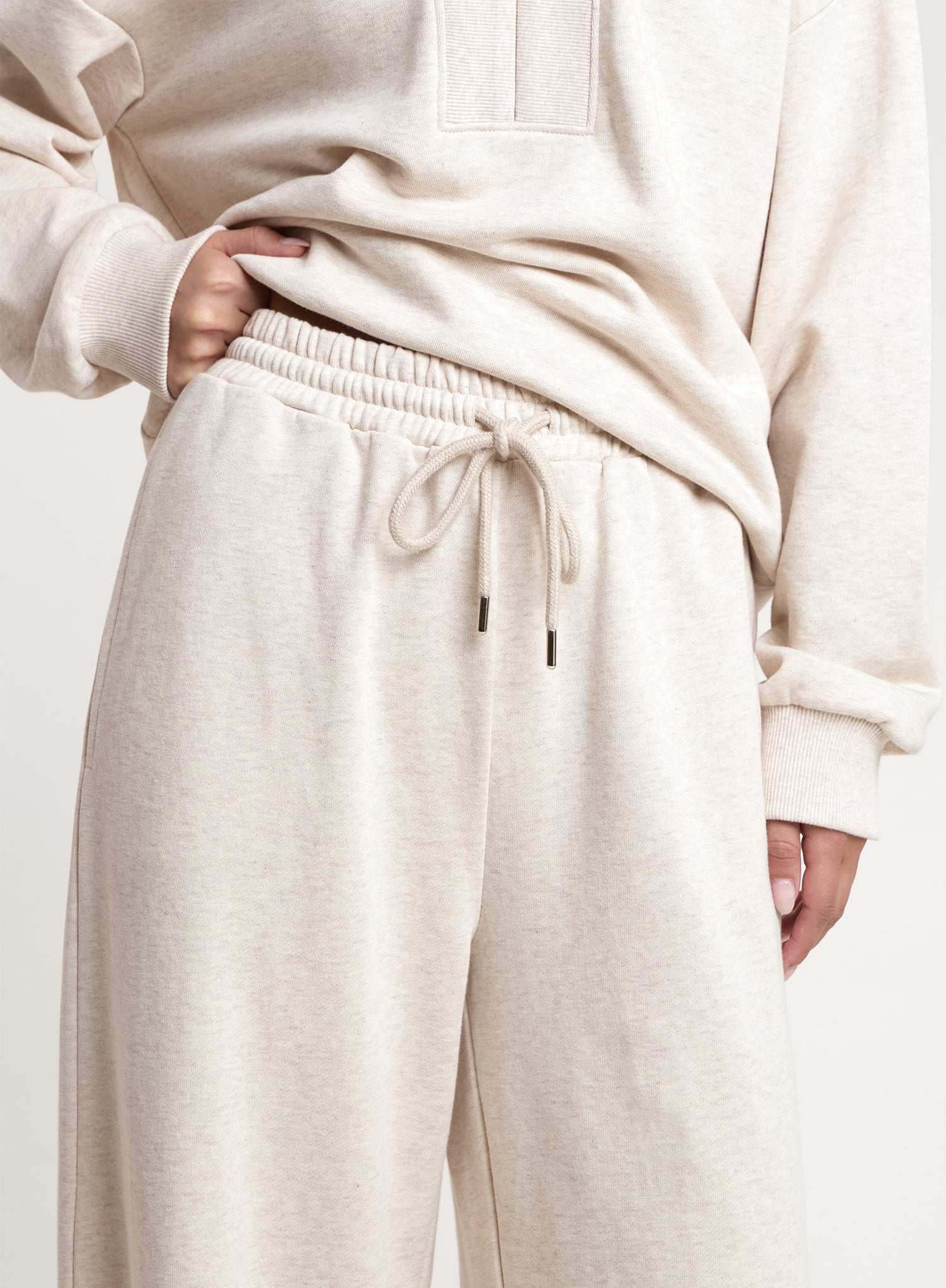 Oatmeal Cotton Balloon Leg Joggers