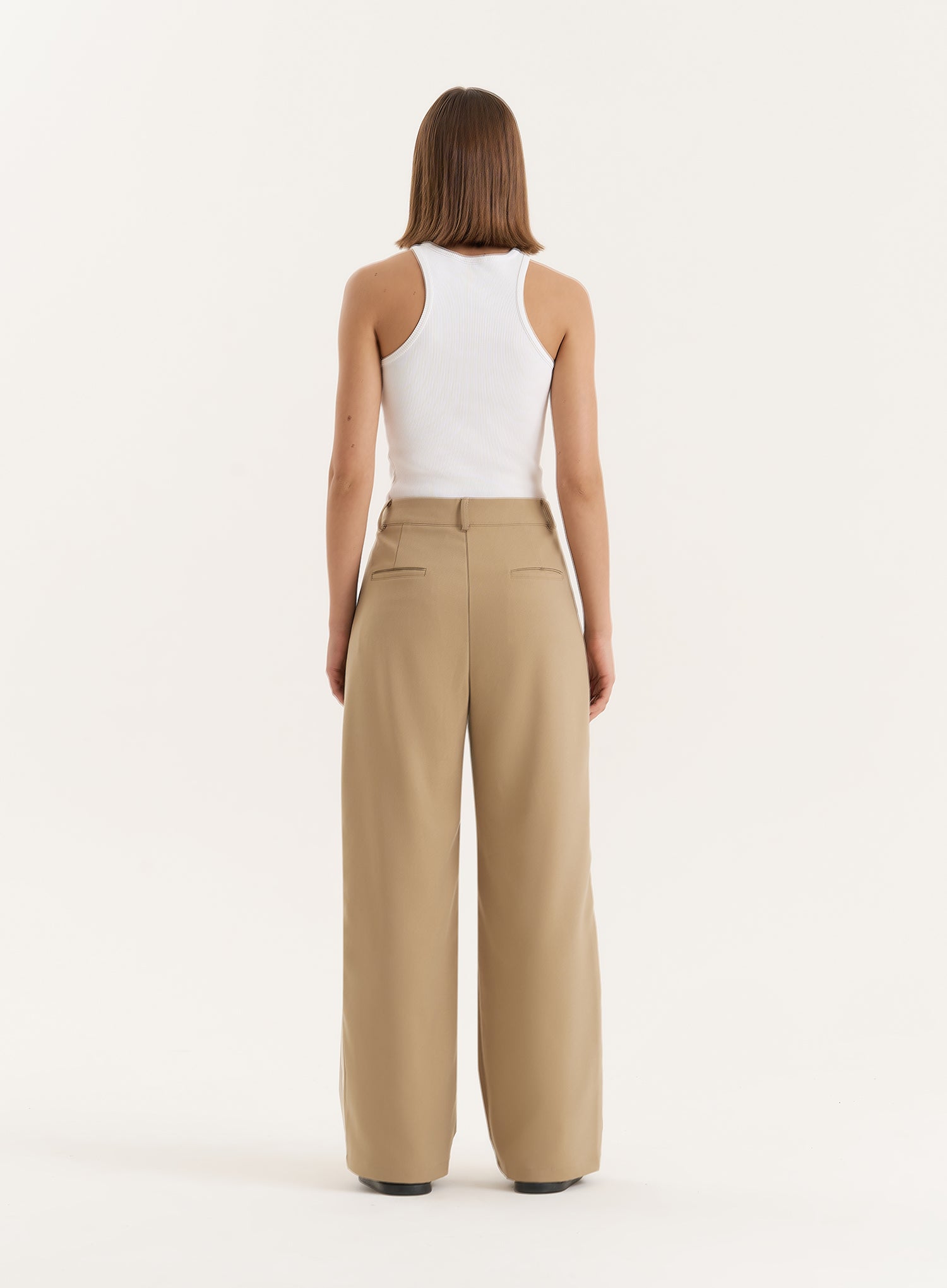 Camel Tailored Wide Leg Trouser- Reese