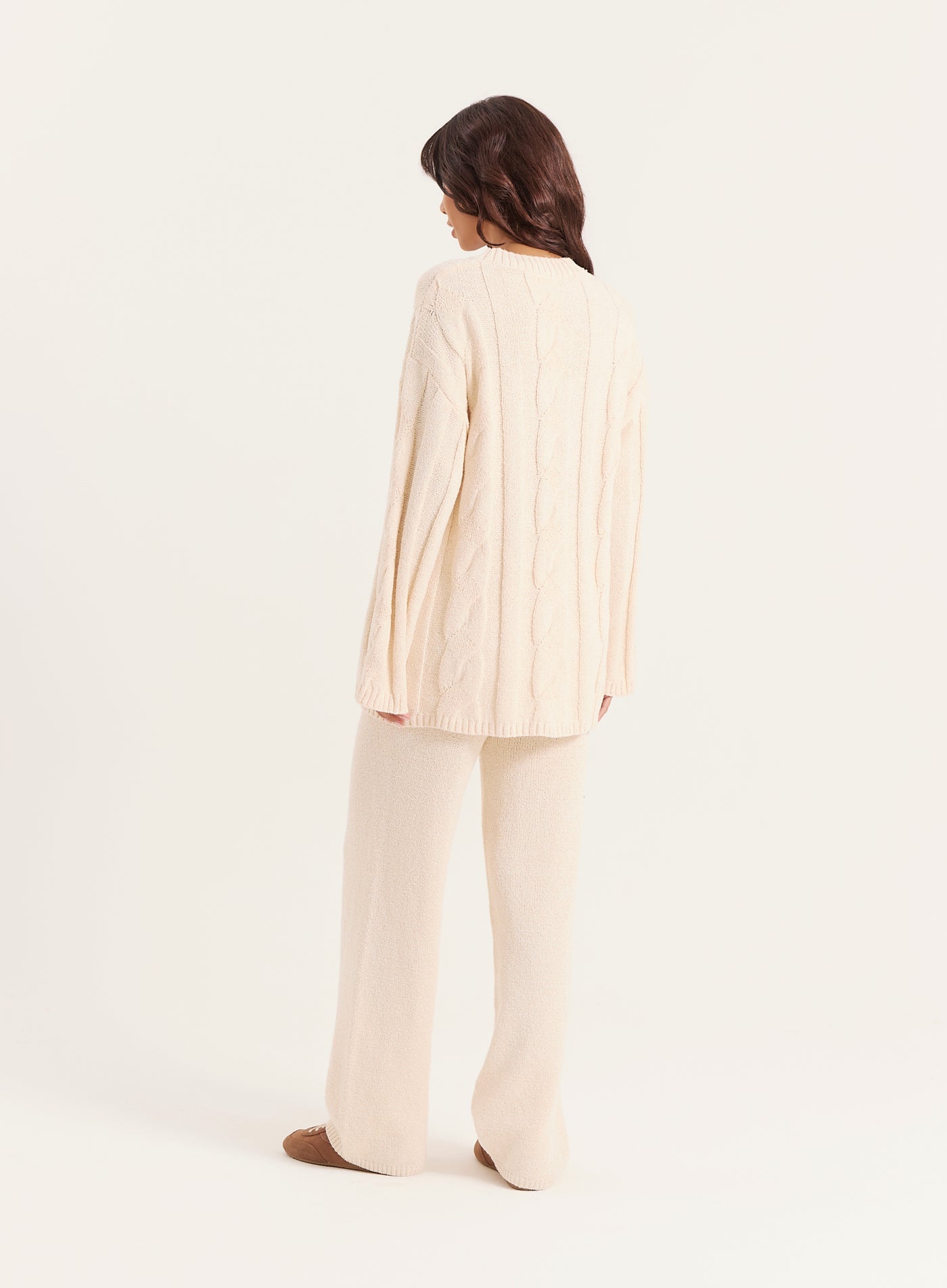 Ecru Fine Knit Trouser