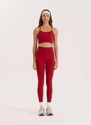 Women's Red Sculpting Seamless Gym Leggings Tyler 4th Reckless