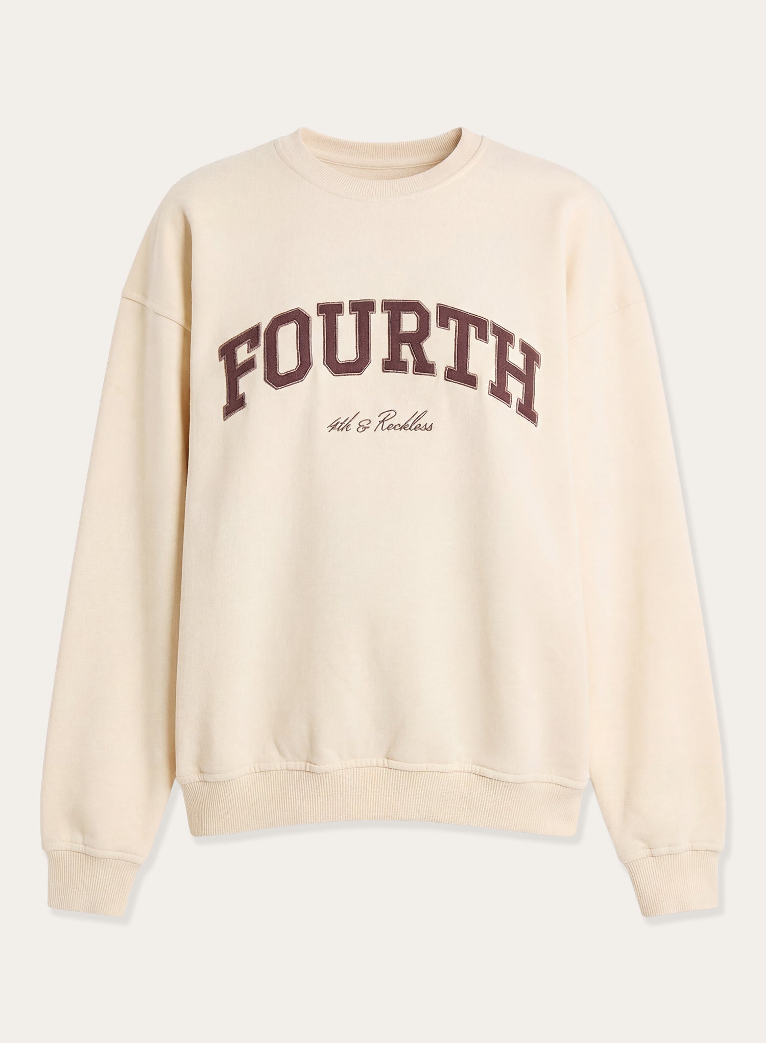 Cream Fourth Branded Oversized Sweatshirt