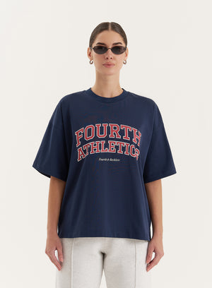 Navy Fourth Athletics Oversized T-Shirt- Siobhan