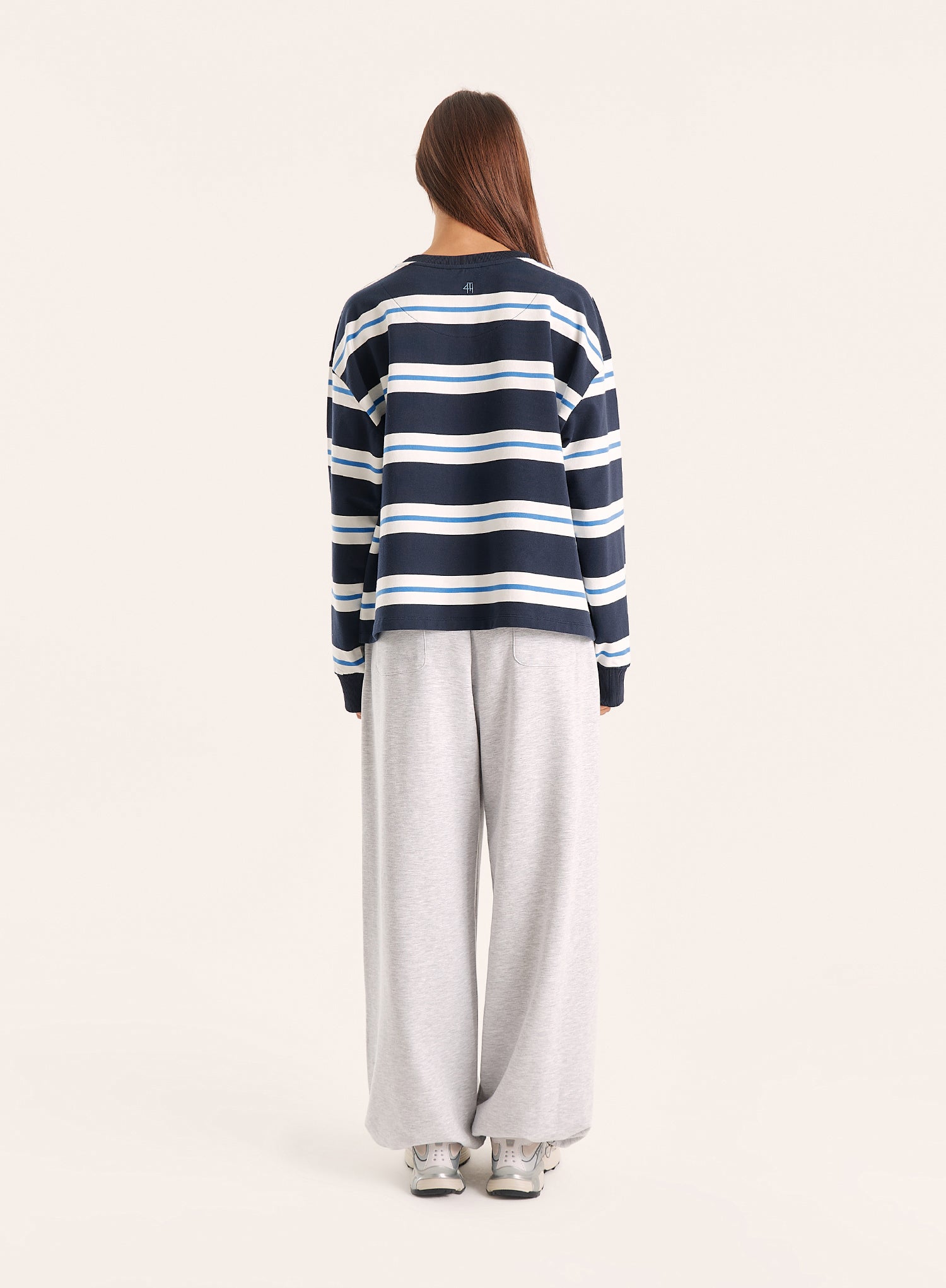 Navy And White Stripe Long Sleeve Top