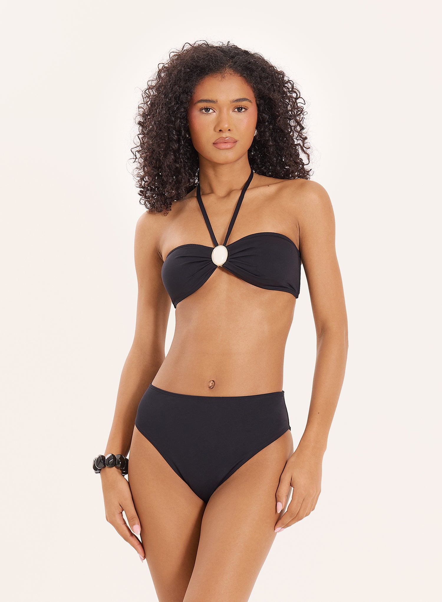 Black High Waisted Bikini Bottom