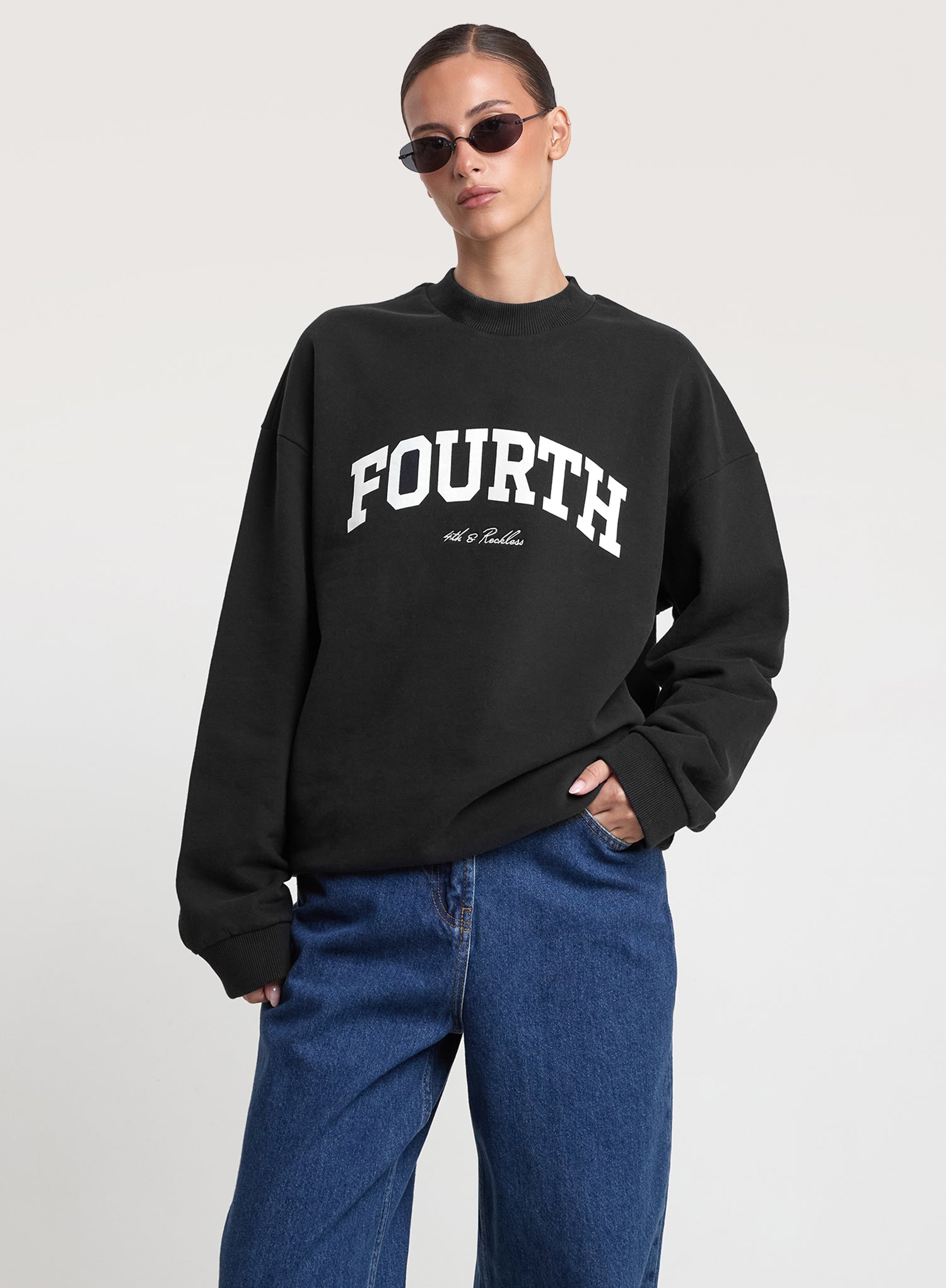 Black Printed Fourth Branded Sweatshirt