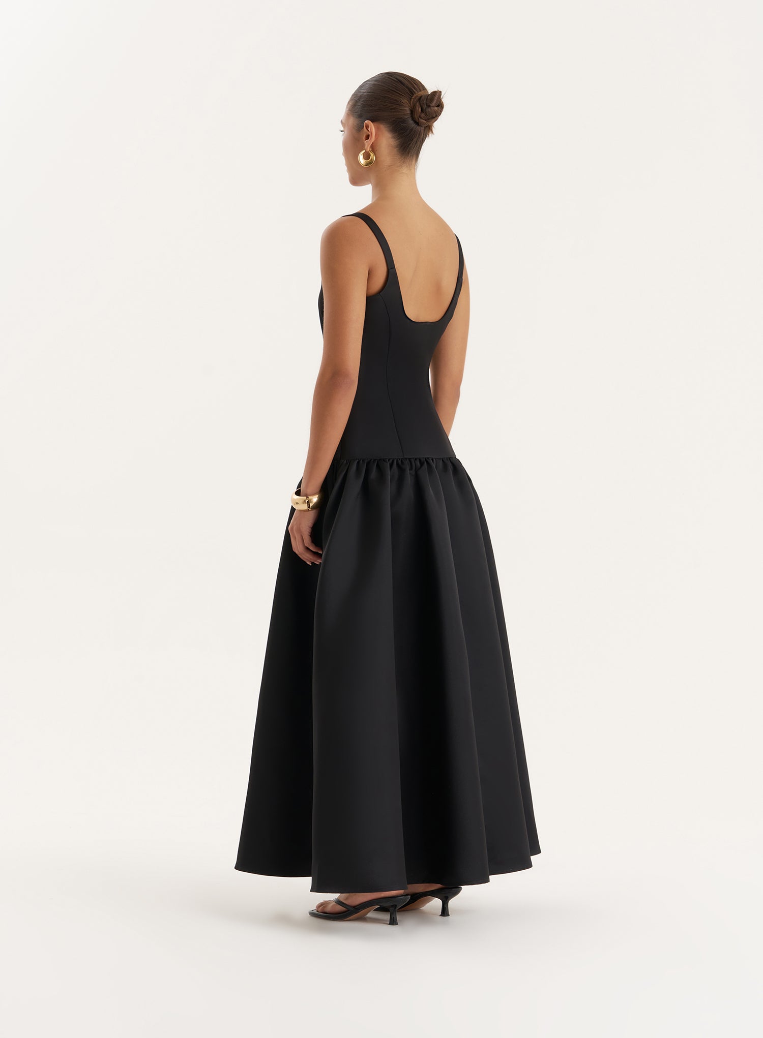 Black Drop Waist Maxi Dress- Melinie