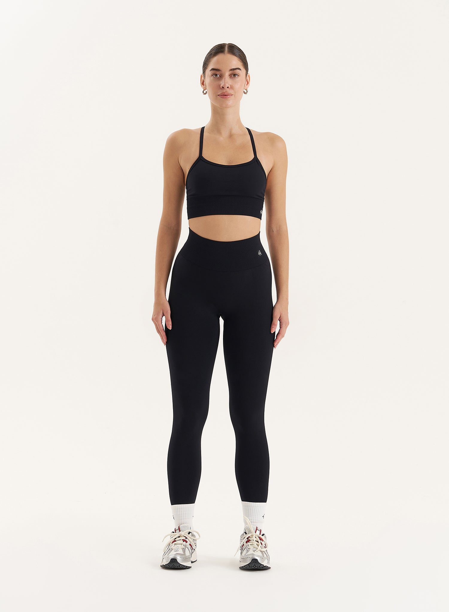 Black Racer Back Seamless Sports Bra- Jenna