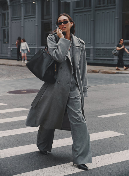 Women's Grey Tailored Belted Trench Coat Anderson 4th Reckless