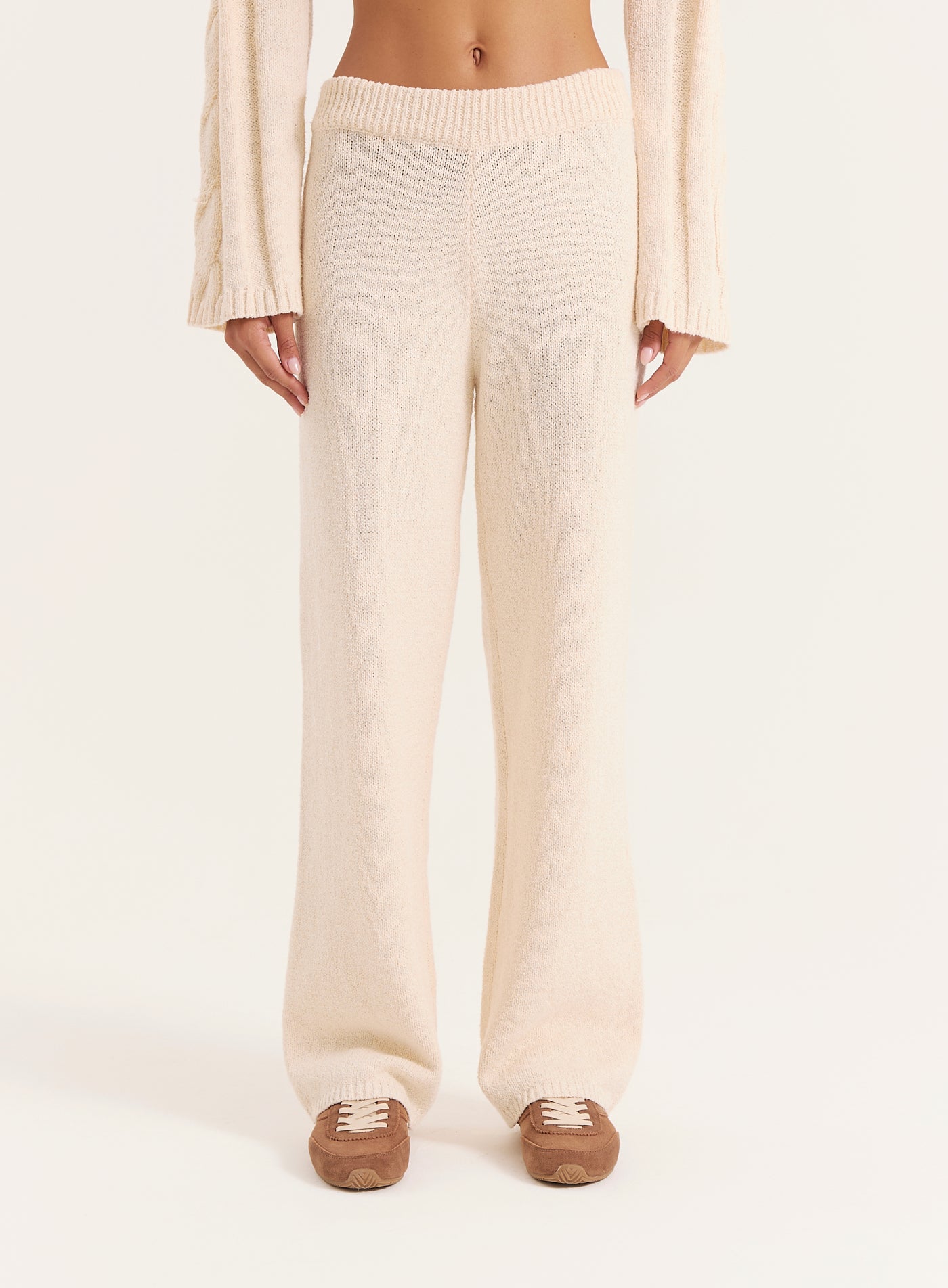 Ecru Fine Knit Trouser