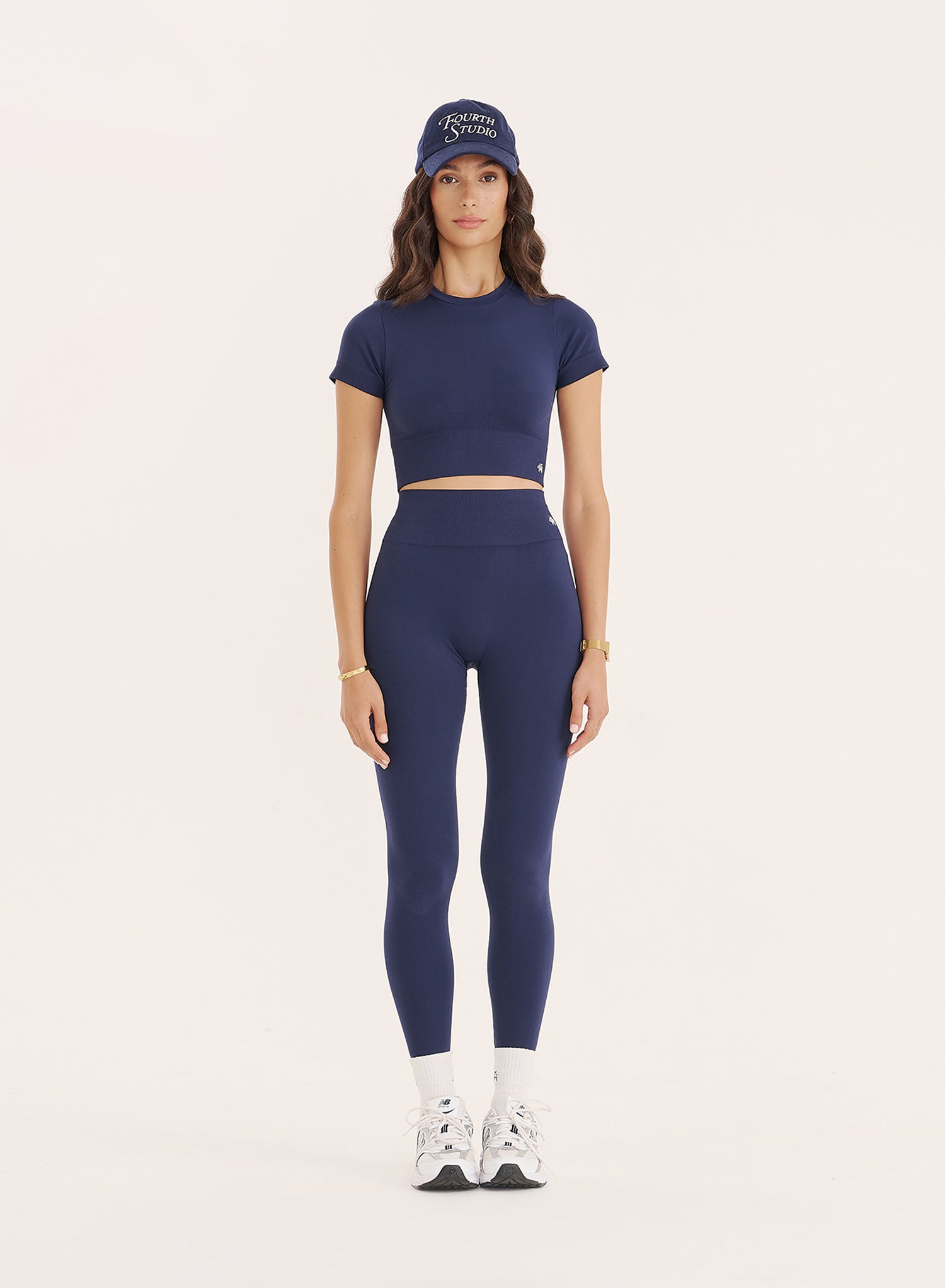 Navy Seamless Gym Crop Top