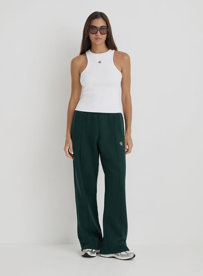 Green Fourth Branded Wide Leg Jogger- Forrest