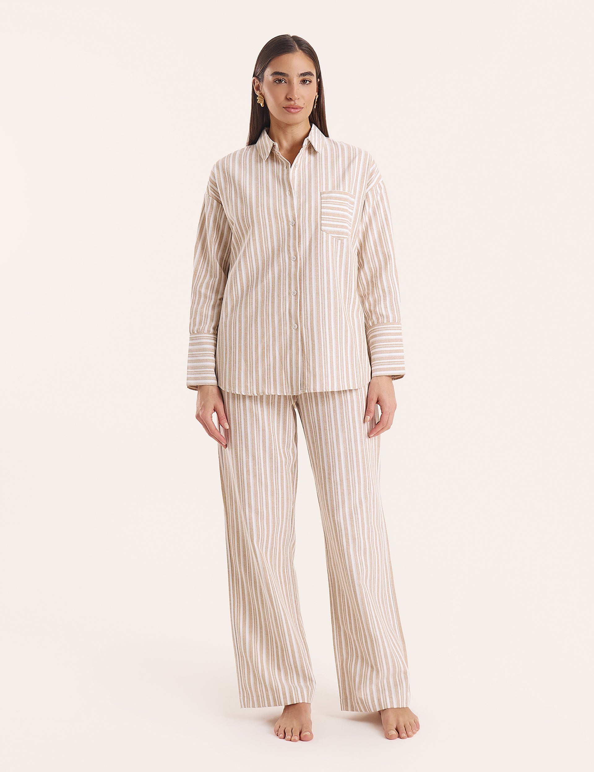Stripe Wide Leg Trousers