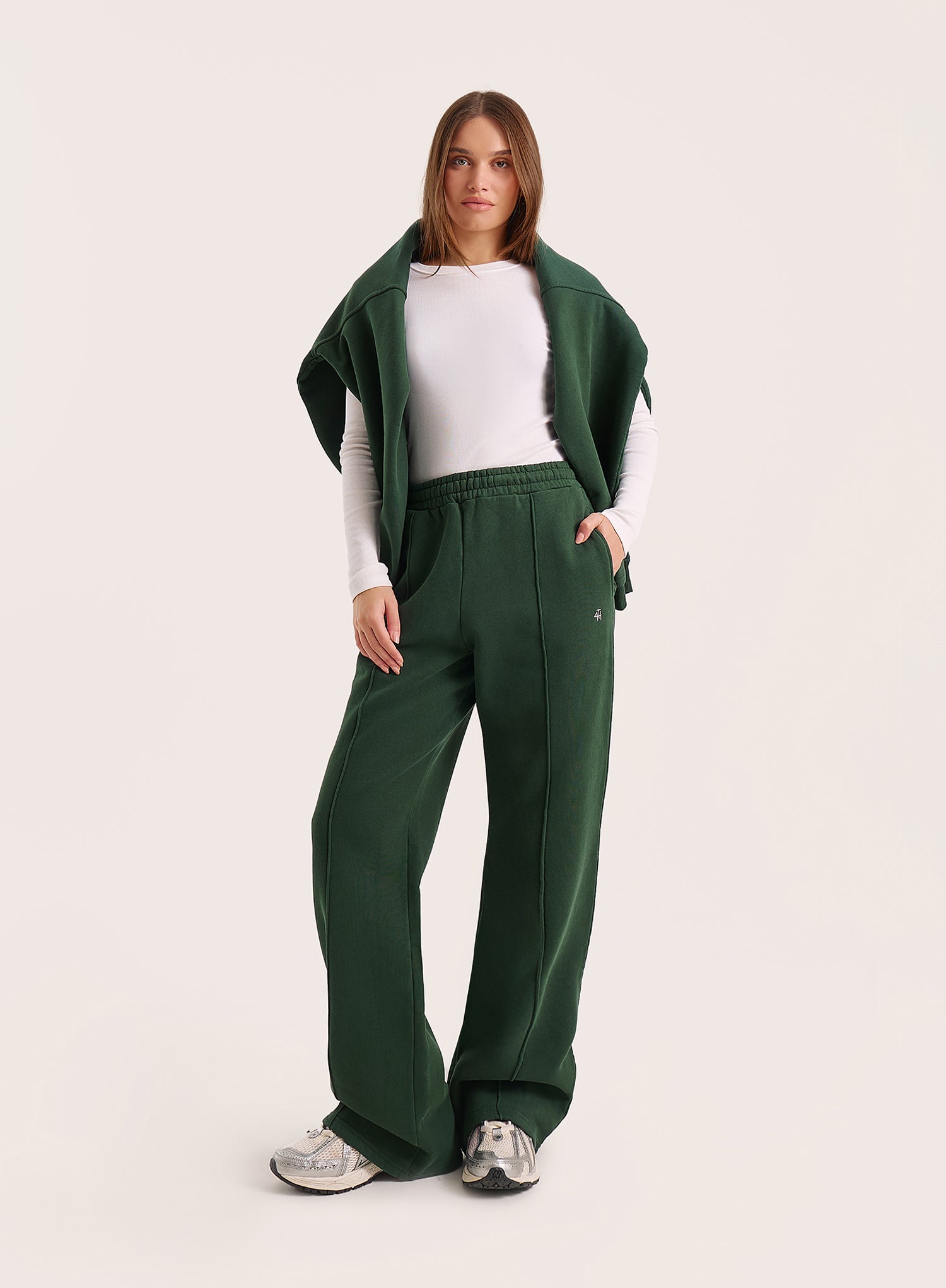 Green 4th Wide Leg Branded Joggers
