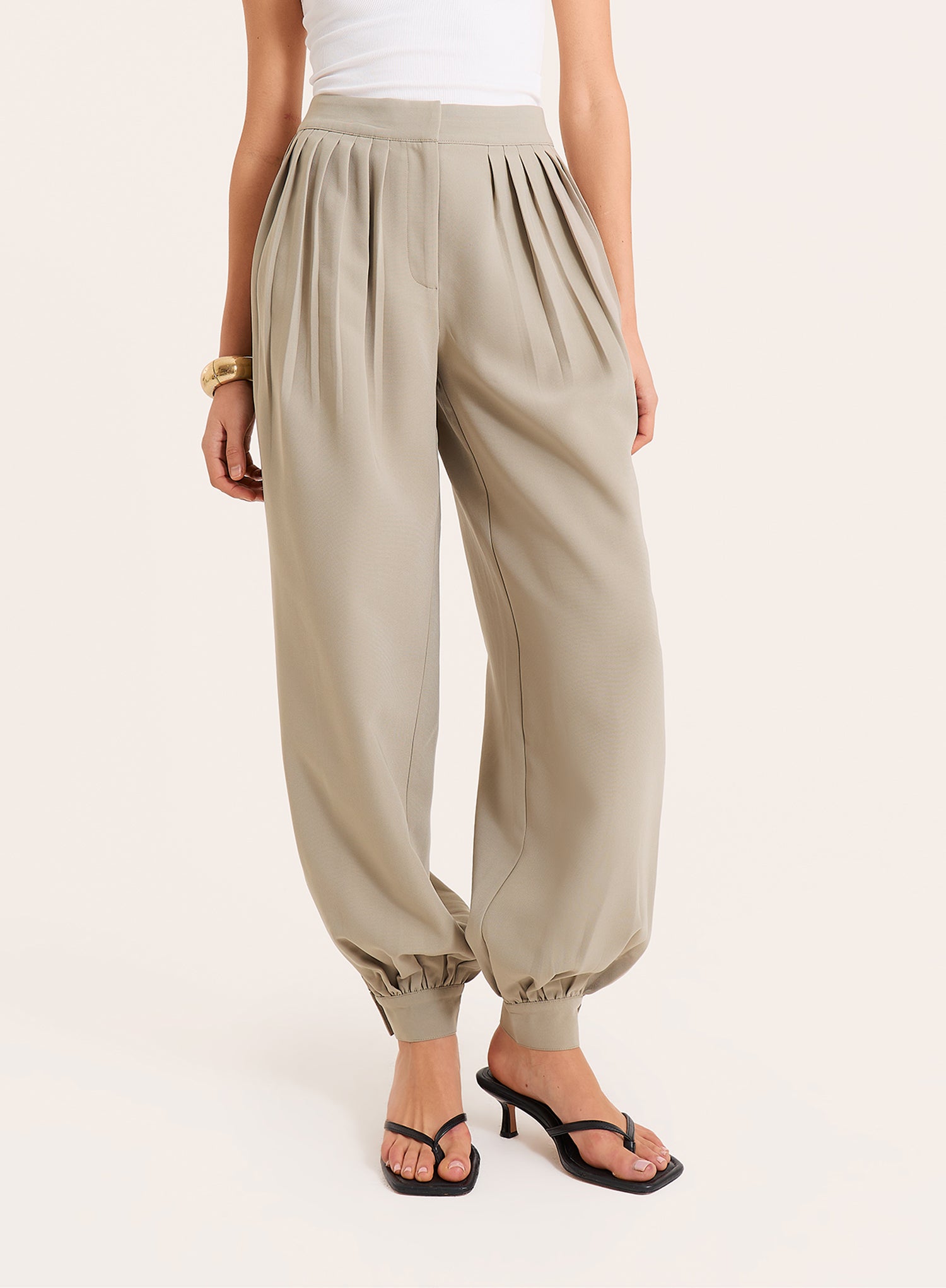 Sage Green Balloon Leg Trousers