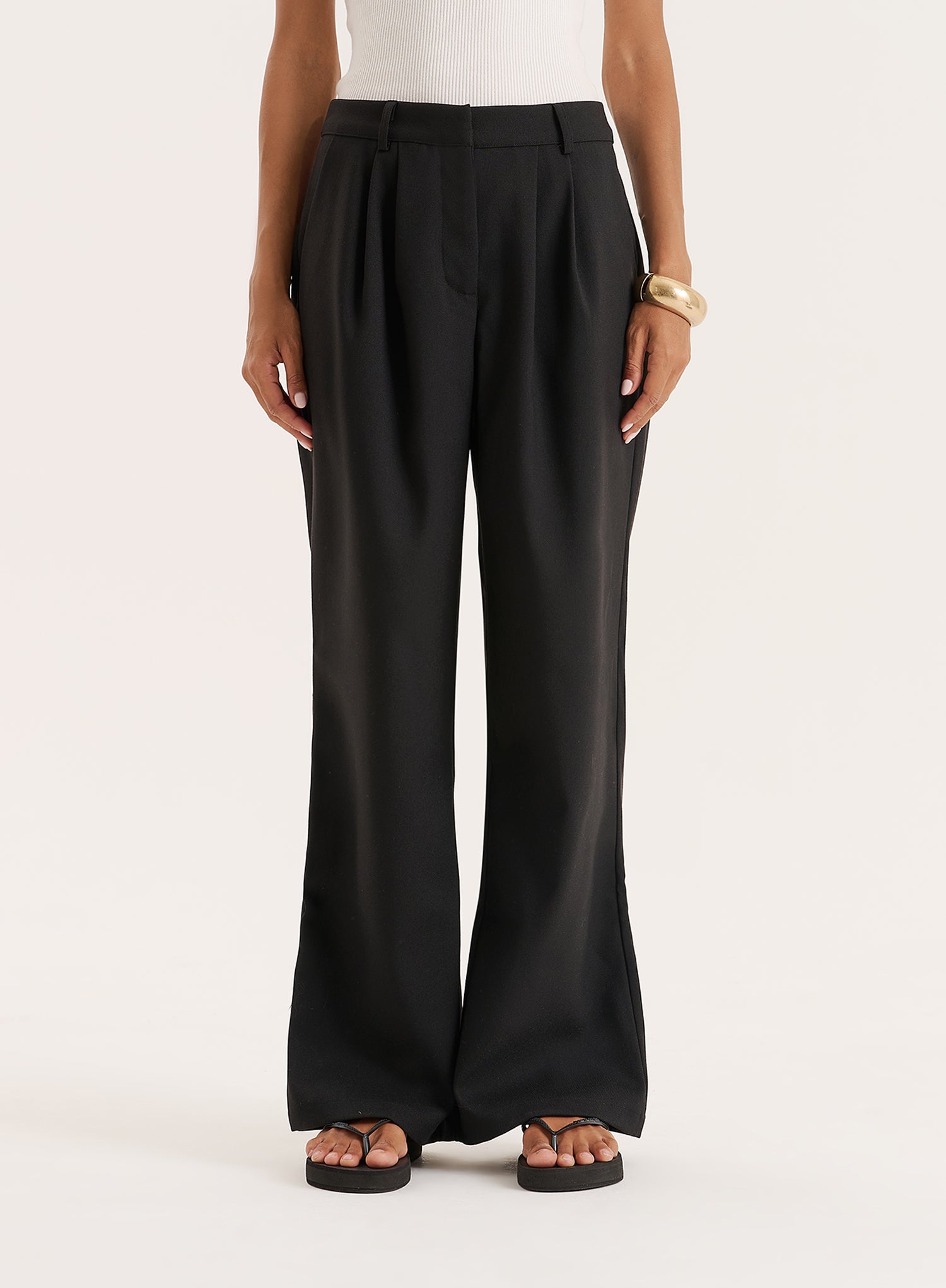 Black Tailored Wide Leg Trouser