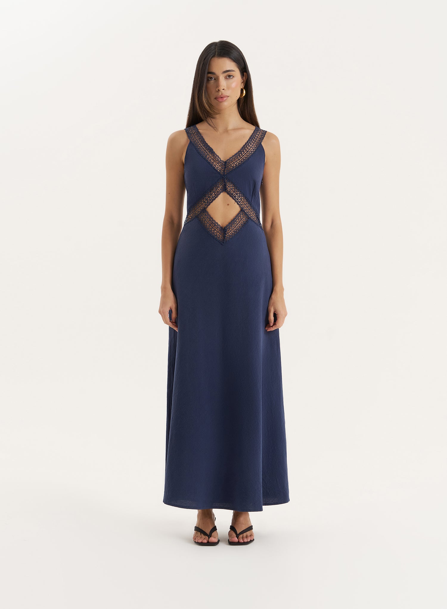 Women's Navy Cut Out Maxi Dress | Briany