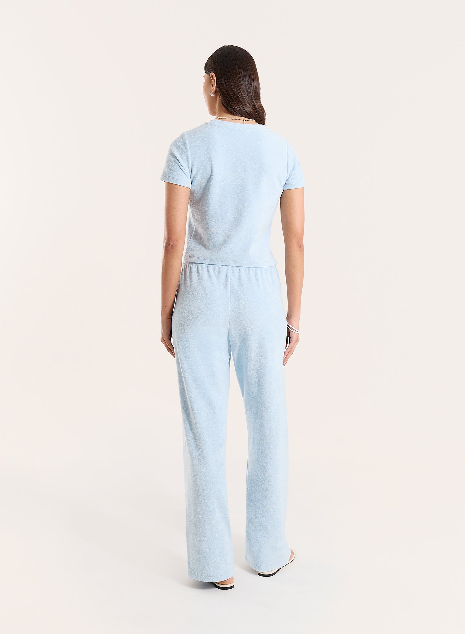 Light Blue Towelling Short Sleeve Top