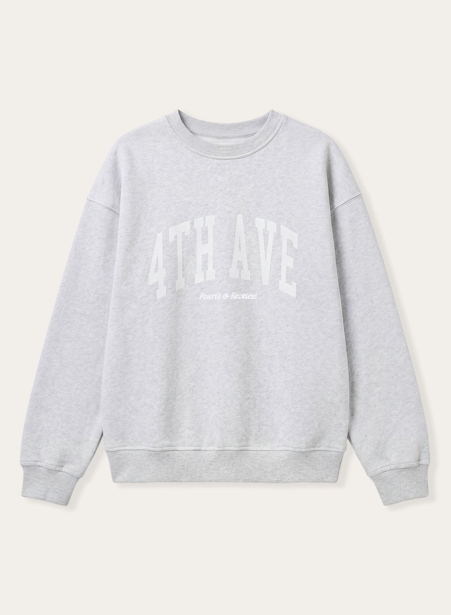 Light Grey 4th Avenue Slogan Oversized Sweatshirt