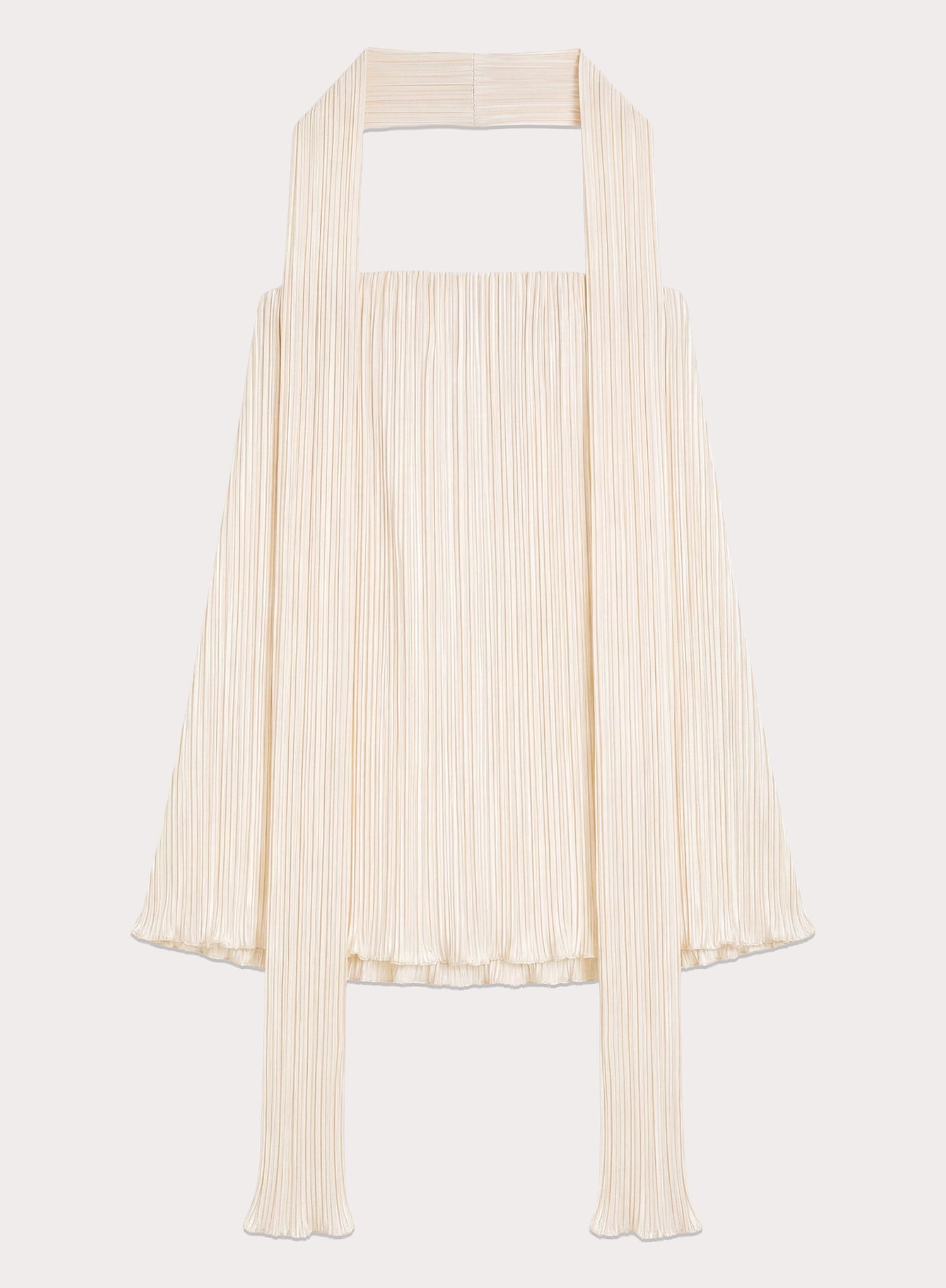 Cream Plisse Scarf Detail Bandeau Top