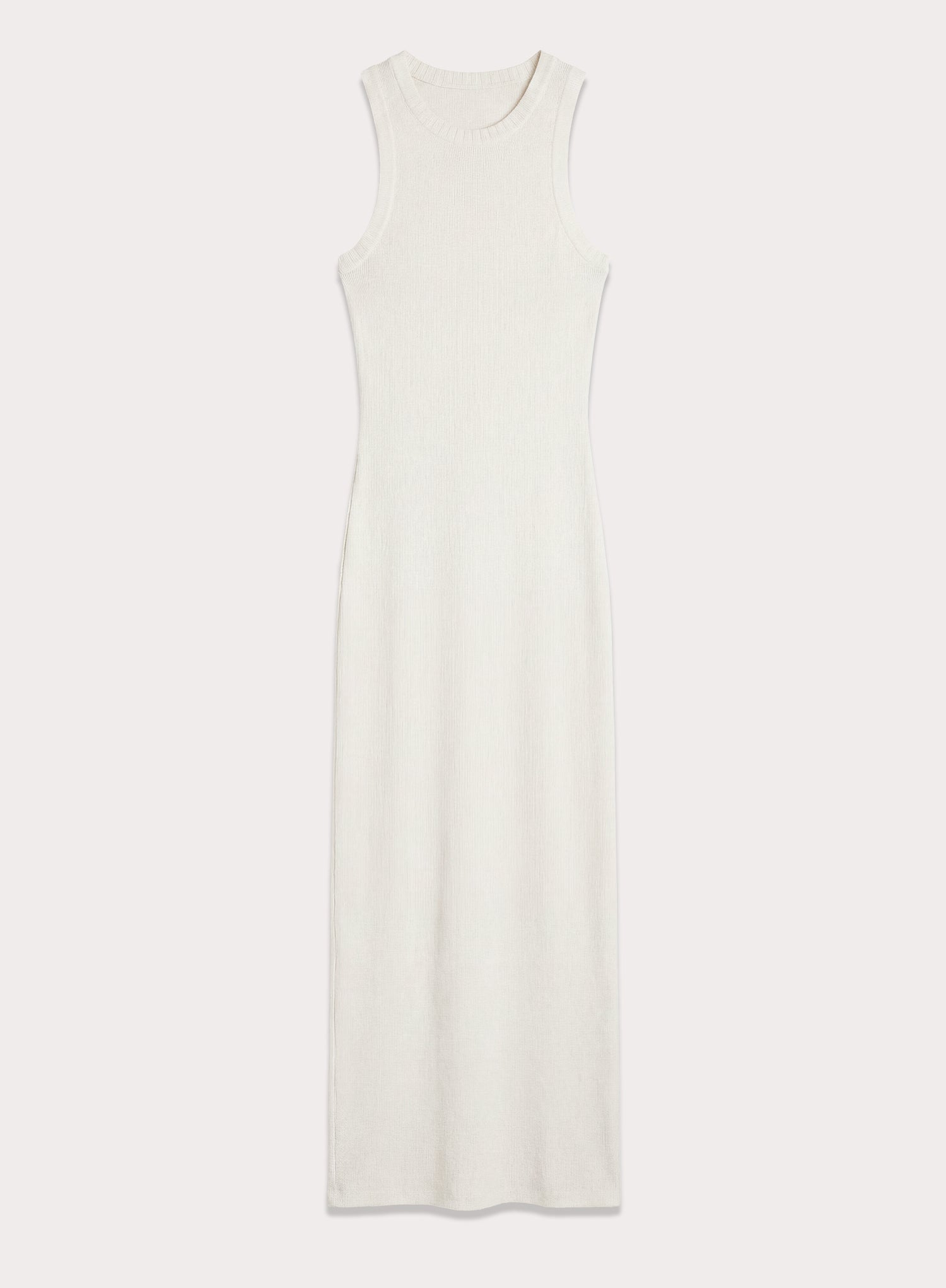 Cream Knitted Open Back Maxi Dress