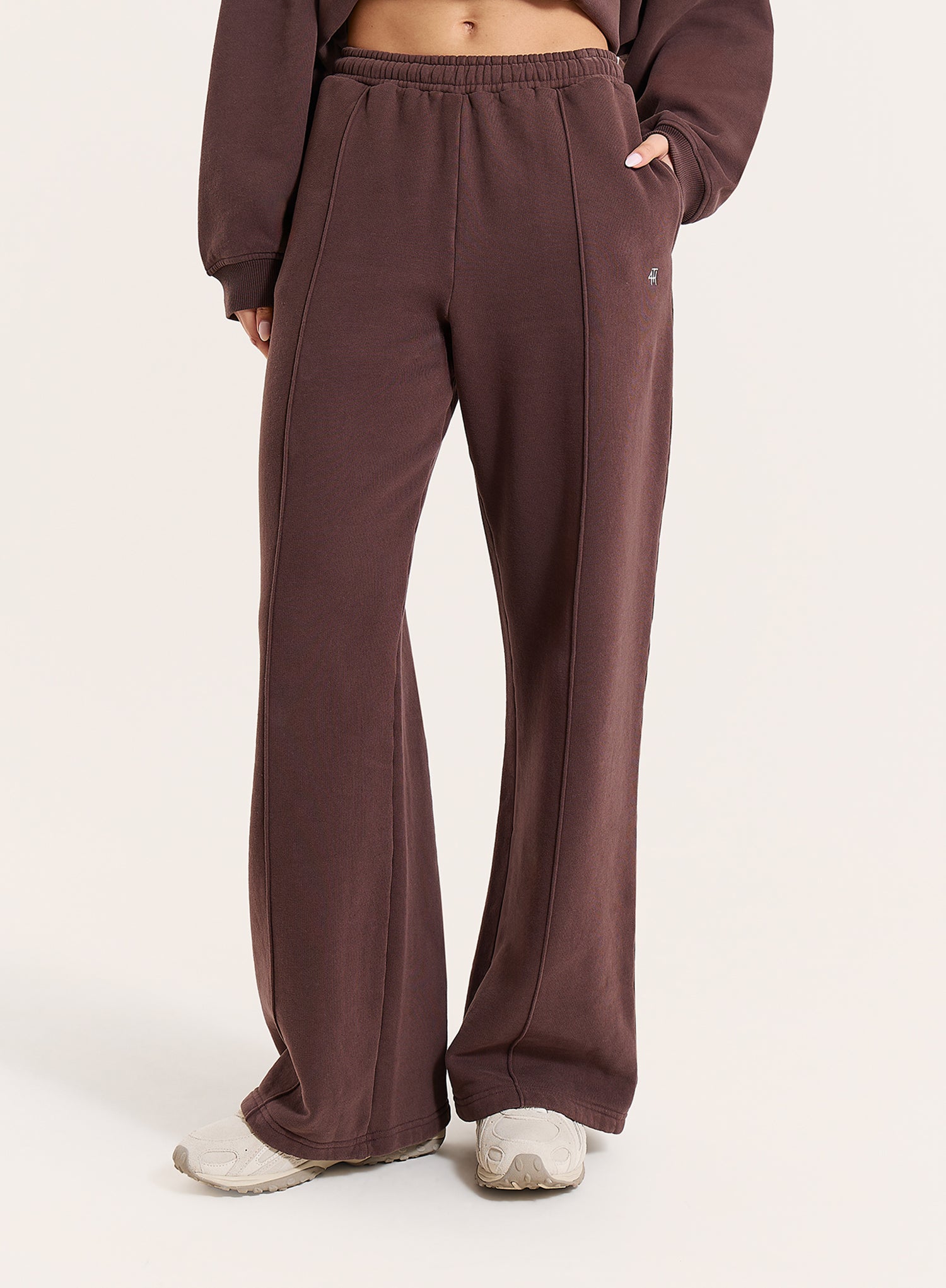 Chocolate 4th Wide Leg Branded Joggers