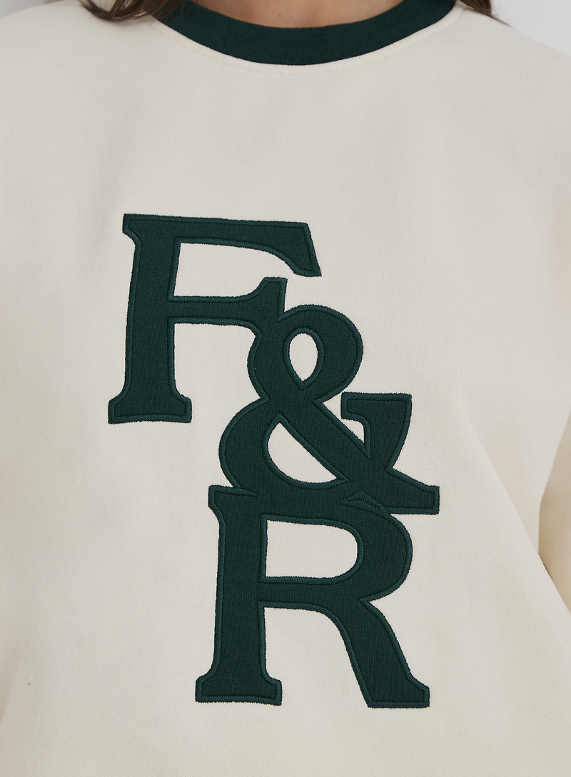 Cream F&R Branded Relaxed Sweatshirt- Sloane