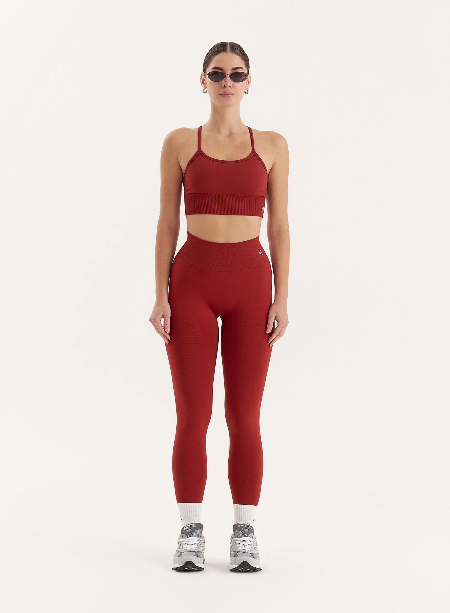 Red Racer Back Seamless Sports Bra- Jenna