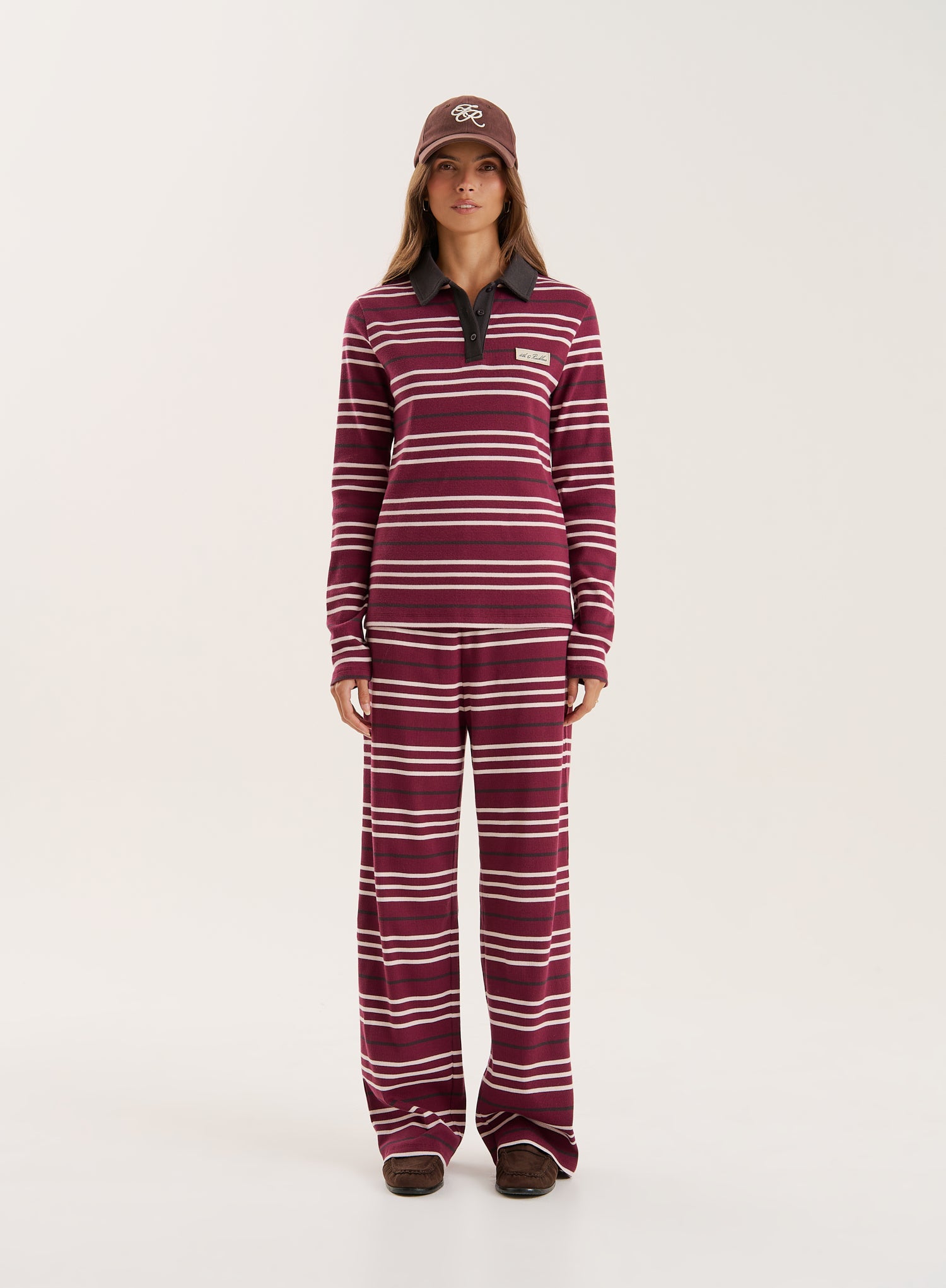 Multi Striped Ribbed Jersey Trousers