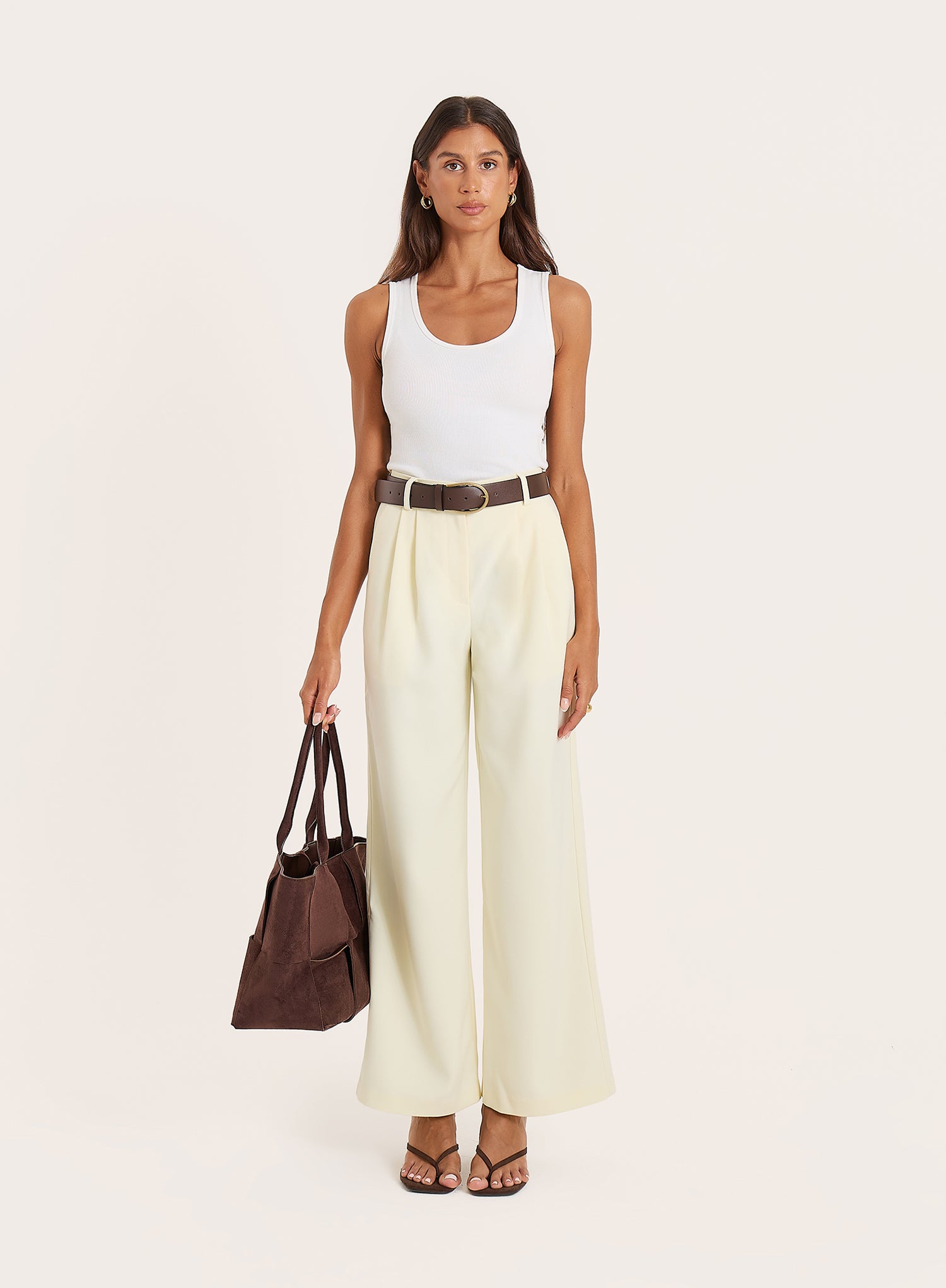 Yellow Tailored Straight Leg Trouser