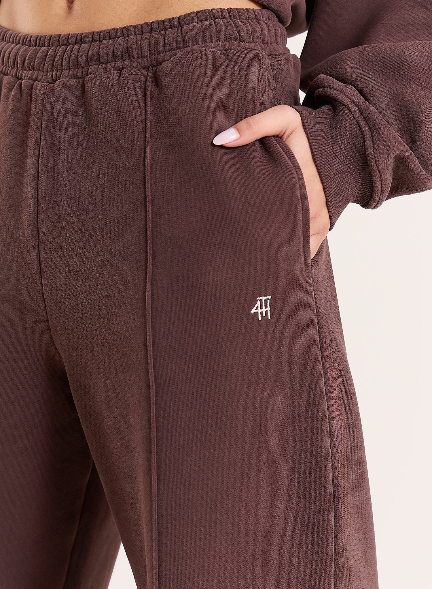 Chocolate 4th Wide Leg Branded Joggers